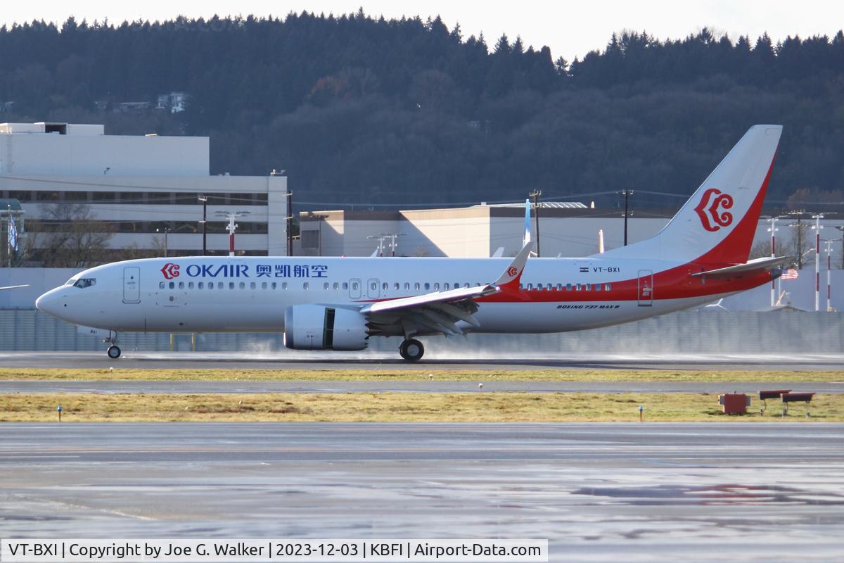 VT-BXI, 2019 Boeing 737-8 Max C/N 61409, Seen in full OKAir livery was this 737 MAX 8 that will now be going to Air India Express.