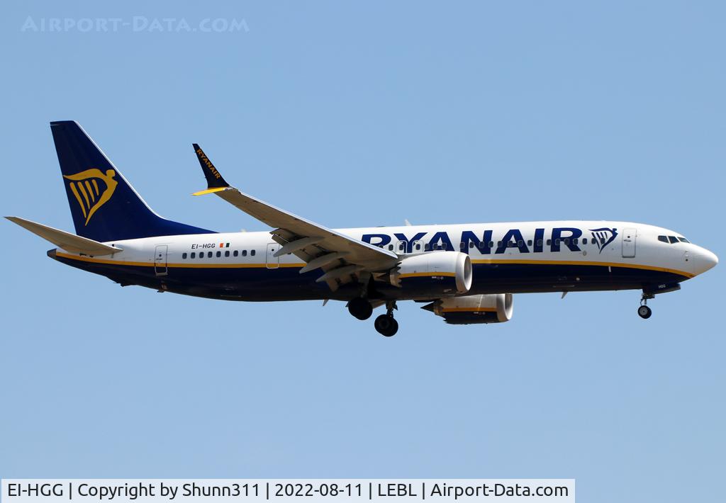 EI-HGG, 2020 Boeing 737-8-200 MAX C/N 62316, Landing rwy 24R