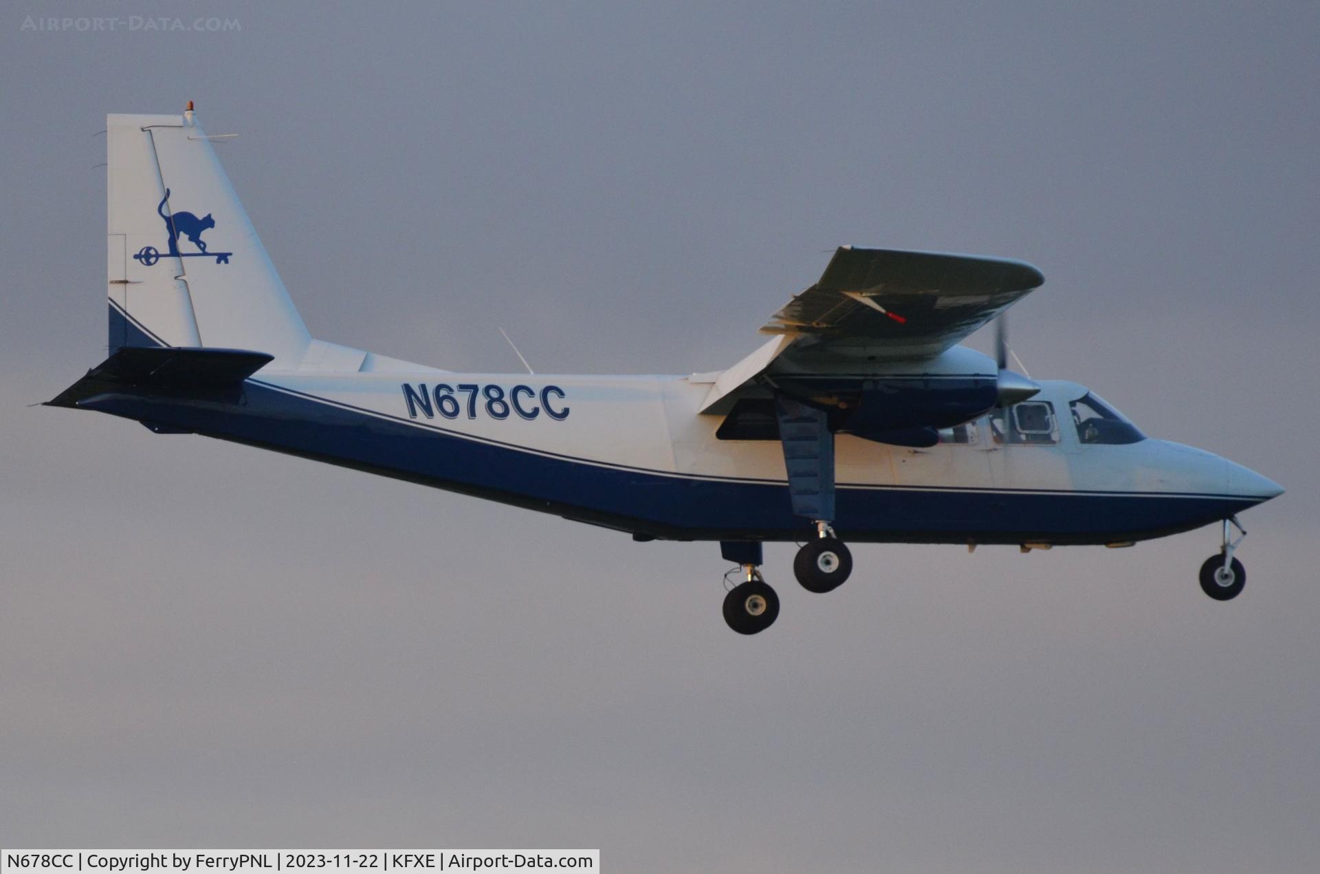 N678CC, 1980 Britten-Norman BN-2B-21 Islander C/N 858, Arrival of Islander BN2