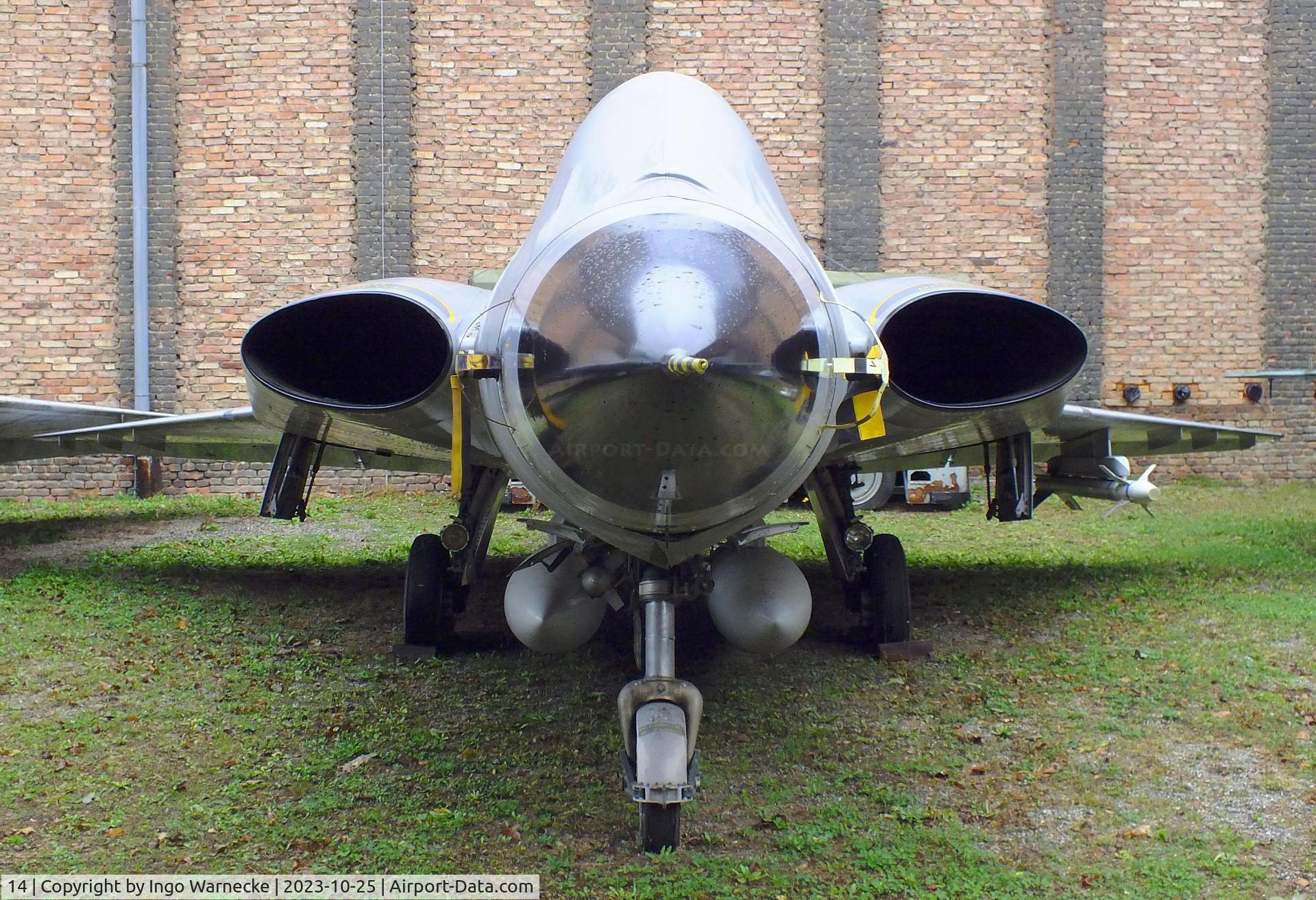 14, Saab J-35Oe MkII Draken C/N 35-1414, SAAB J35Oe Mk II Draken at the Militärluftfahrt-Museum (Museum of Austrian Military Aviation), Zeltweg