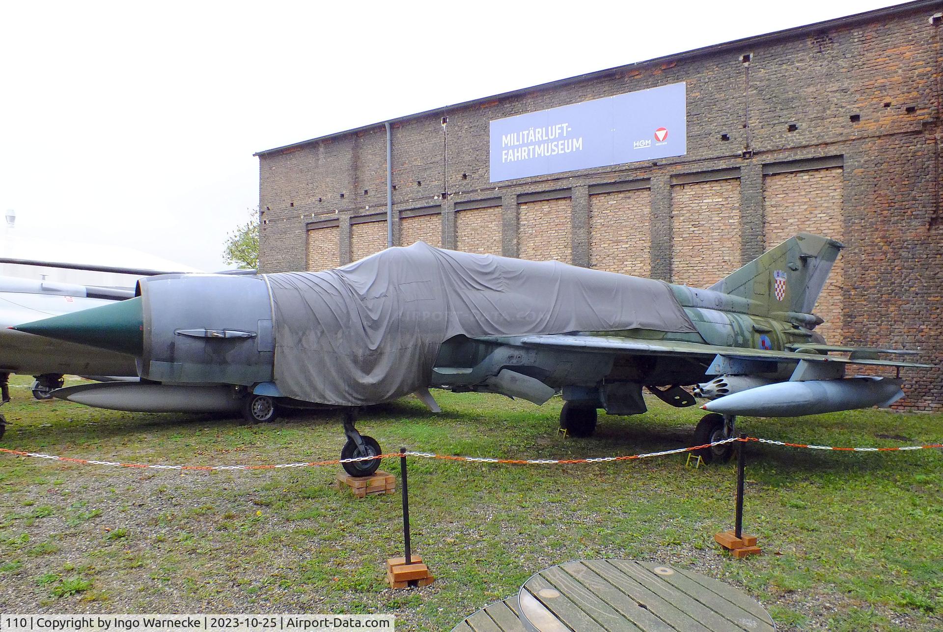 110, Mikoyan-Gurevich MiG-21bis C/N 75017895, Mikoyan i Gurevich MiG-21bis FISHBED-N at the Militärluftfahrt-Museum (Museum of Austrian Military Aviation), Zeltweg