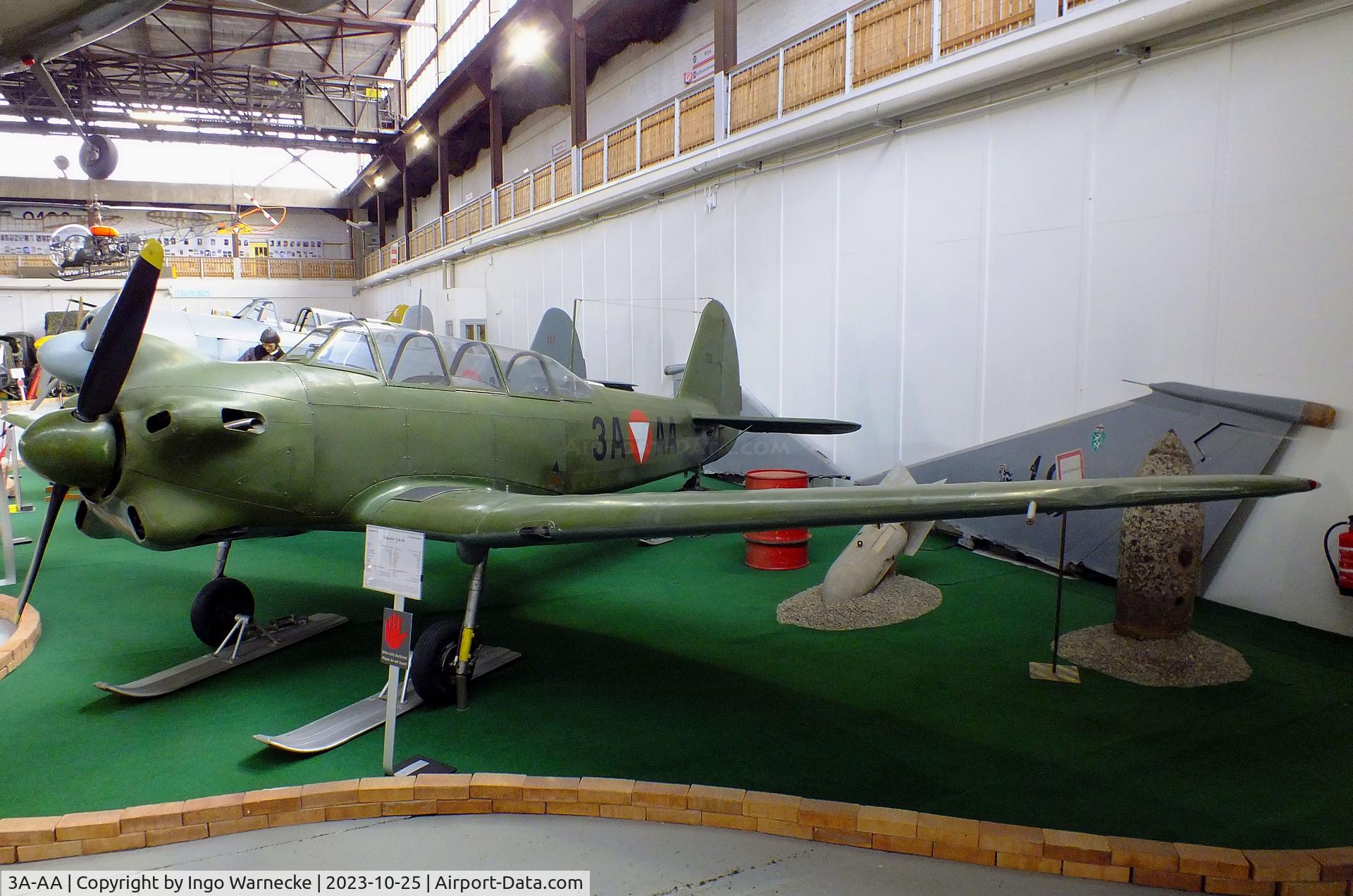 3A-AA, Yakovlev Yak-18 C/N 10113, Yakovlev Yak-18 MAX at the Militärluftfahrt-Museum (Museum of Austrian Military Aviation), Zeltweg