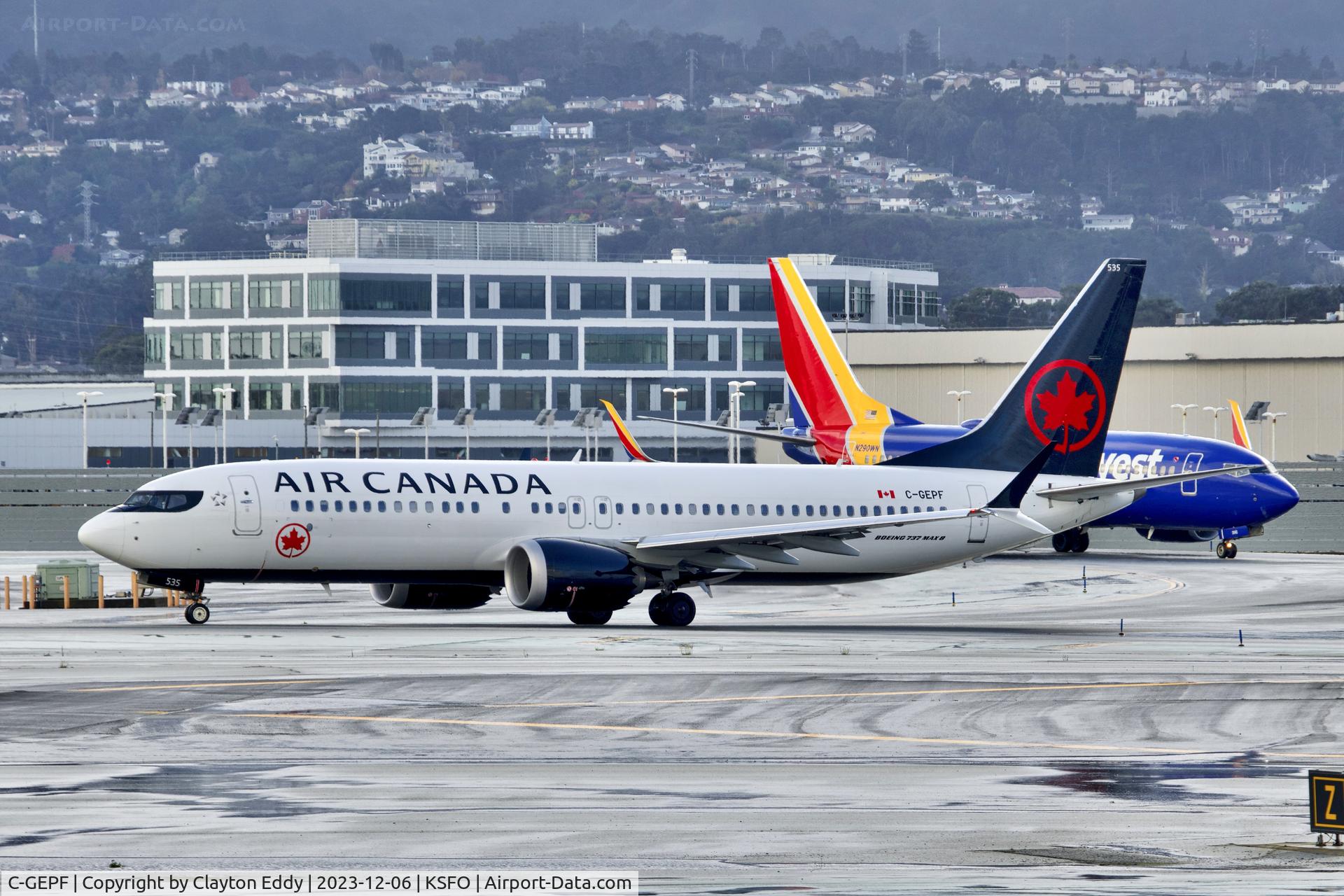 C-GEPF, 2019 Boeing 737 MAX 8 C/N 61242, Runway 10 SFO 2023.