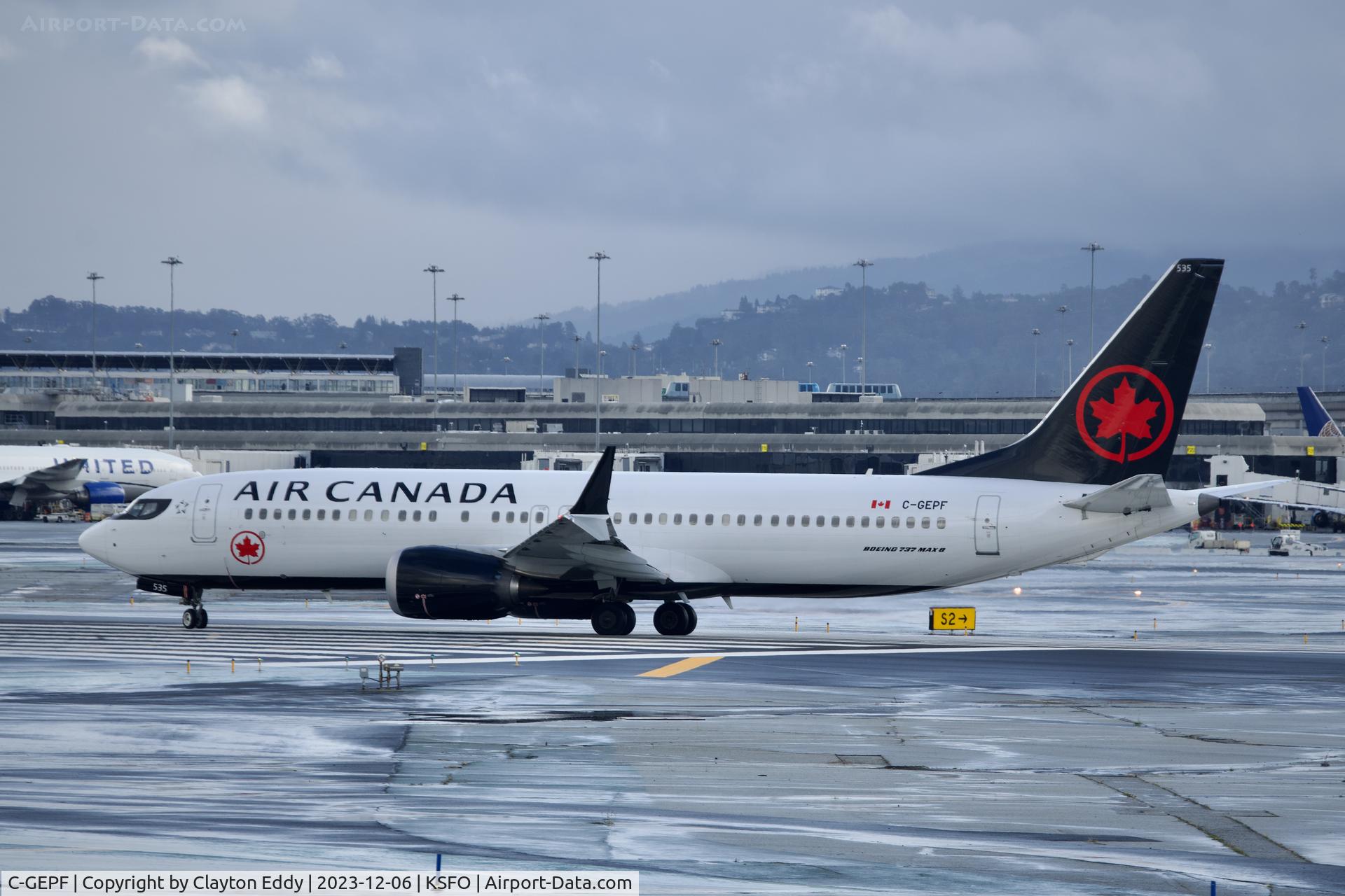 C-GEPF, 2019 Boeing 737 MAX 8 C/N 61242, Runway 10 SFO 2023.