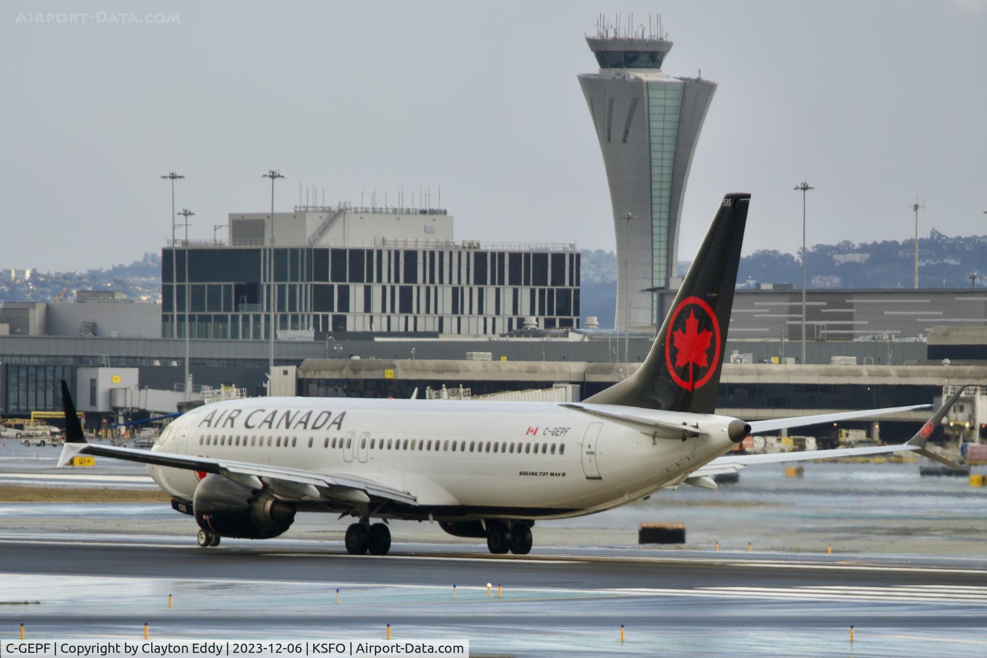 C-GEPF, 2019 Boeing 737 MAX 8 C/N 61242, Runway 10 SFO 2023.