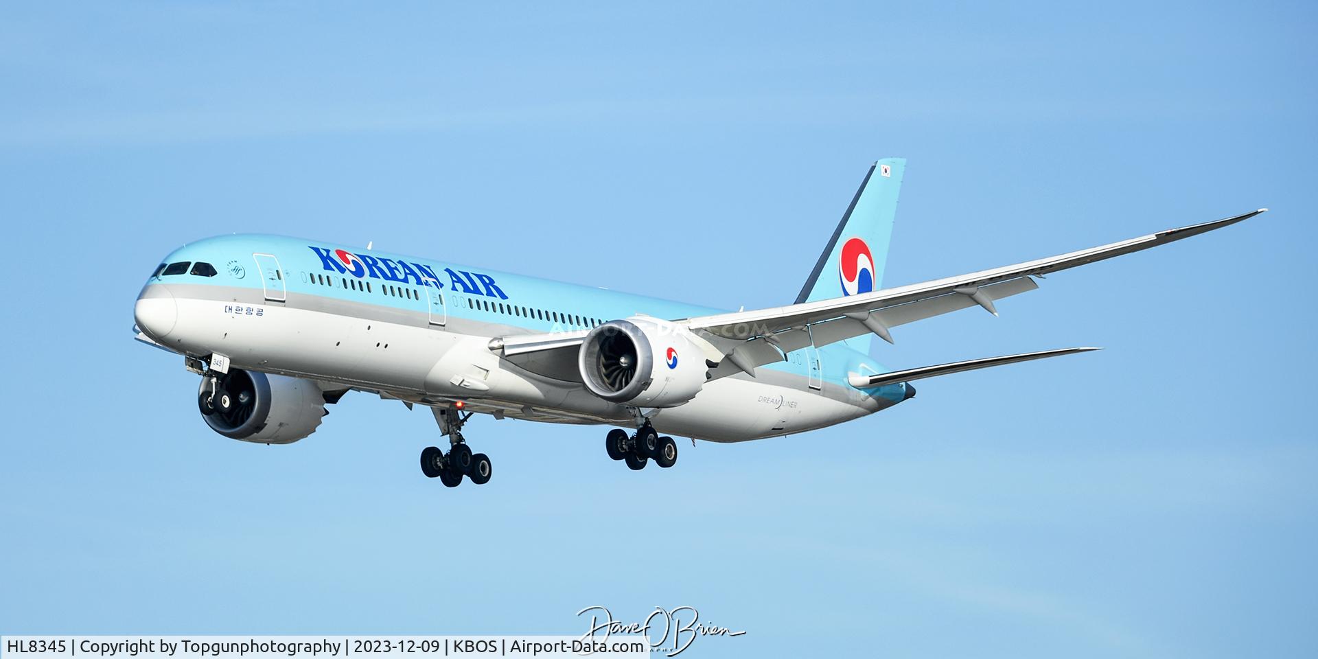 HL8345, 2018 Boeing 787-9 Dreamliner Dreamliner C/N 34819, Inbound into Logan
