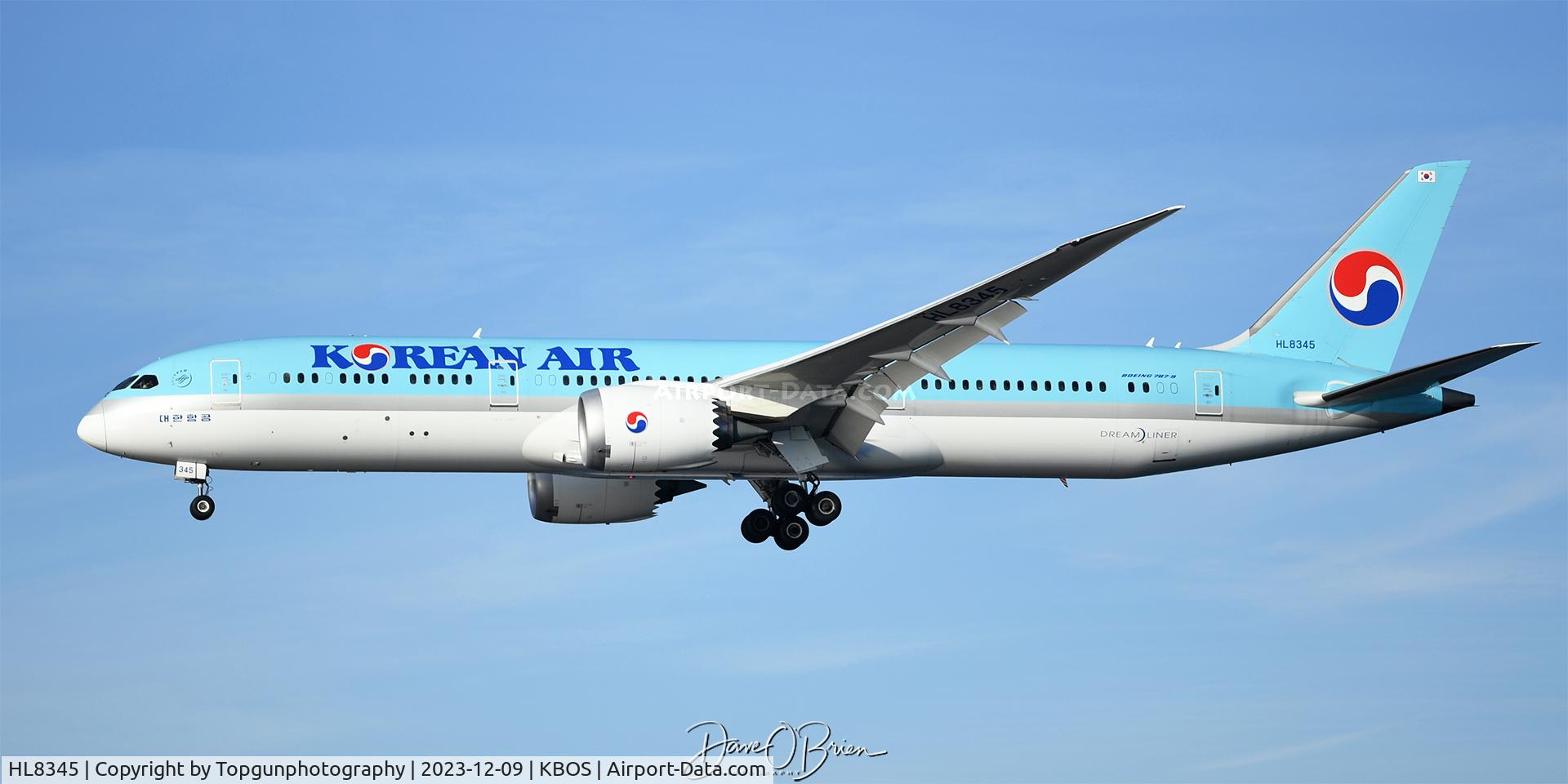 HL8345, 2018 Boeing 787-9 Dreamliner Dreamliner C/N 34819, inbound to RW22L