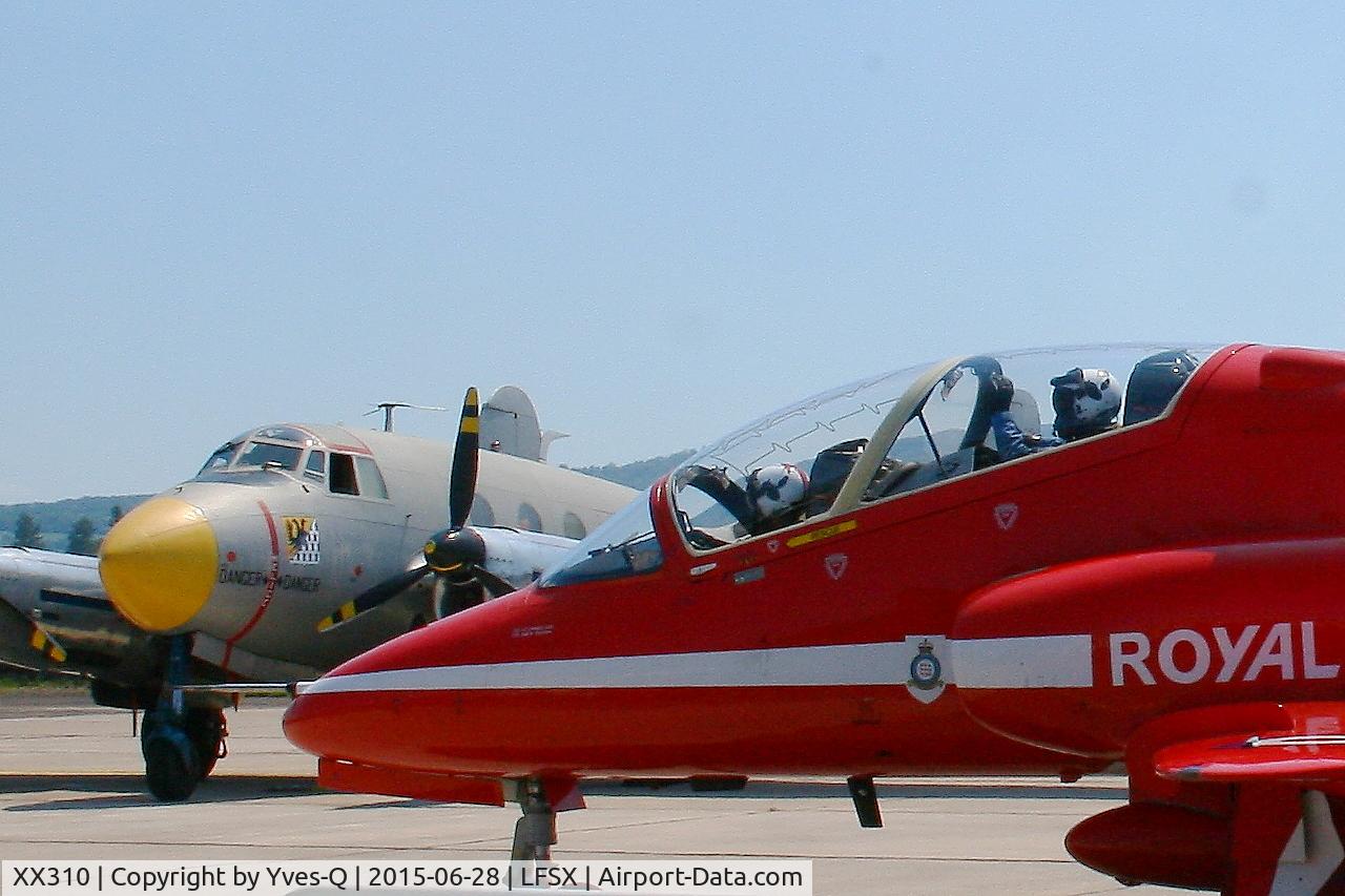 XX310, 1980 Hawker Siddeley Hawk T.1W C/N 145/312135, Red Arrows Hawker Siddeley Hawk T.1A, Luxeuil-Saint Sauveur Air Base 116 (LFSX)