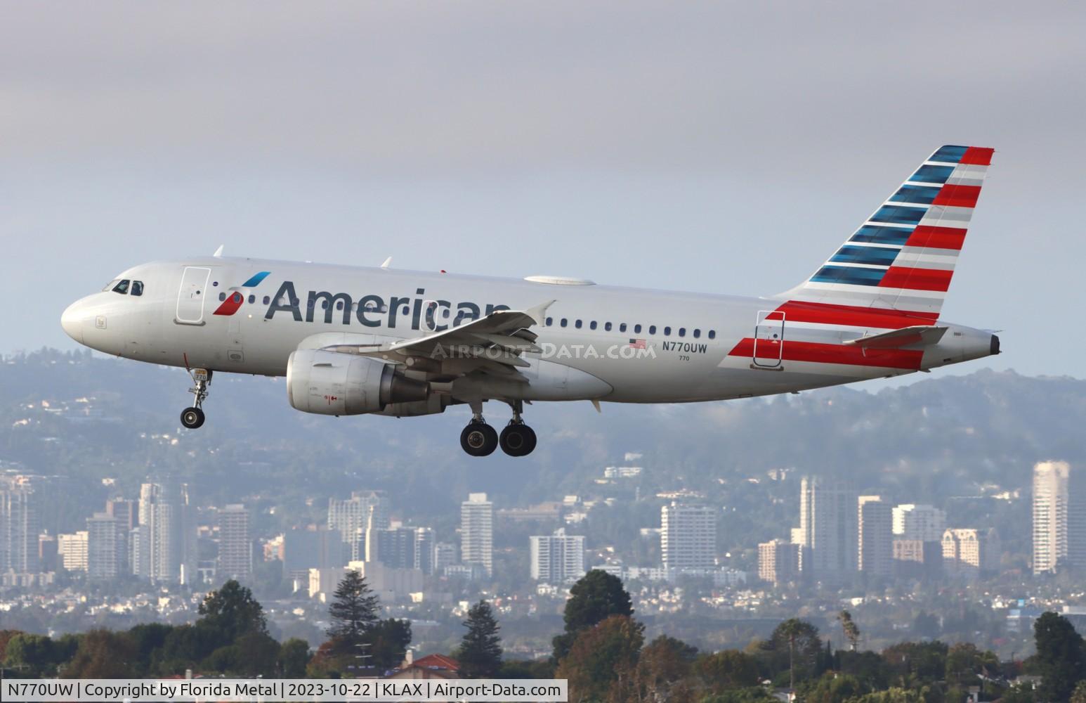 N770UW, 2000 Airbus A319-112 C/N 1393, AAL A319 zx YVR-LAX