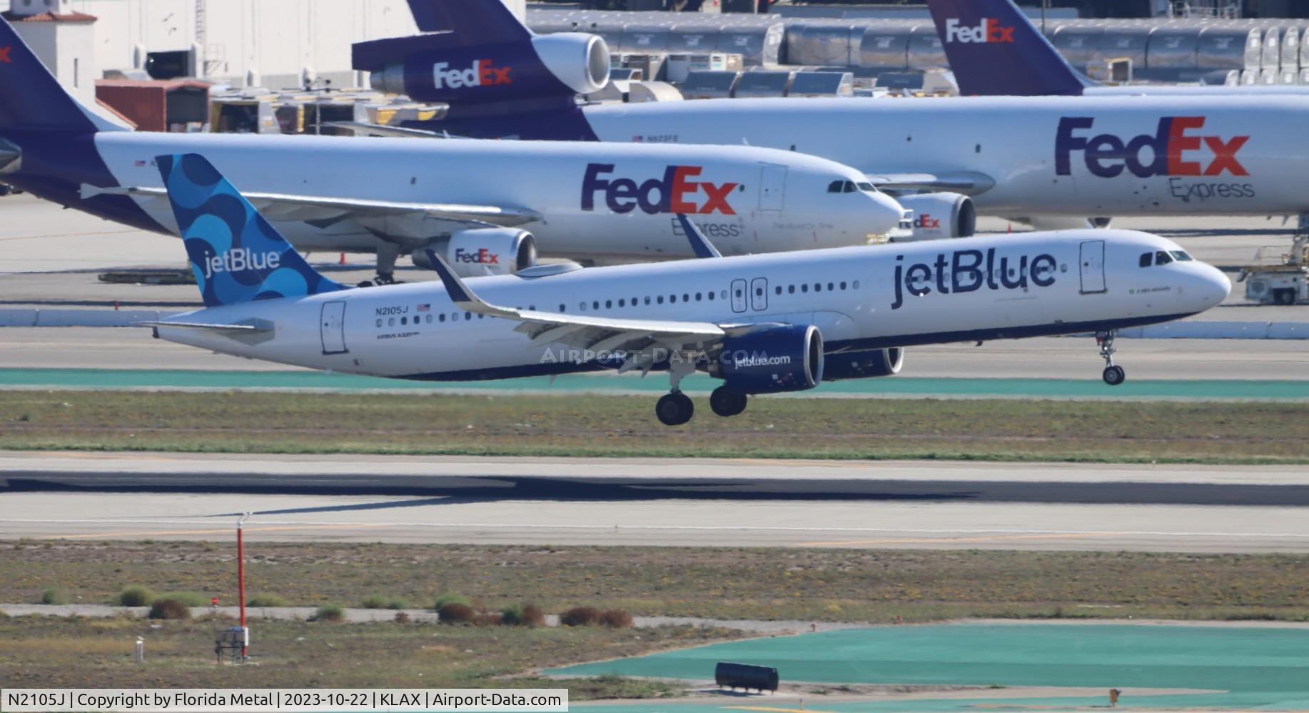 N2105J, 2020 Airbus A321-271NX C/N 10101, JBU A321N zx JFK-LAX