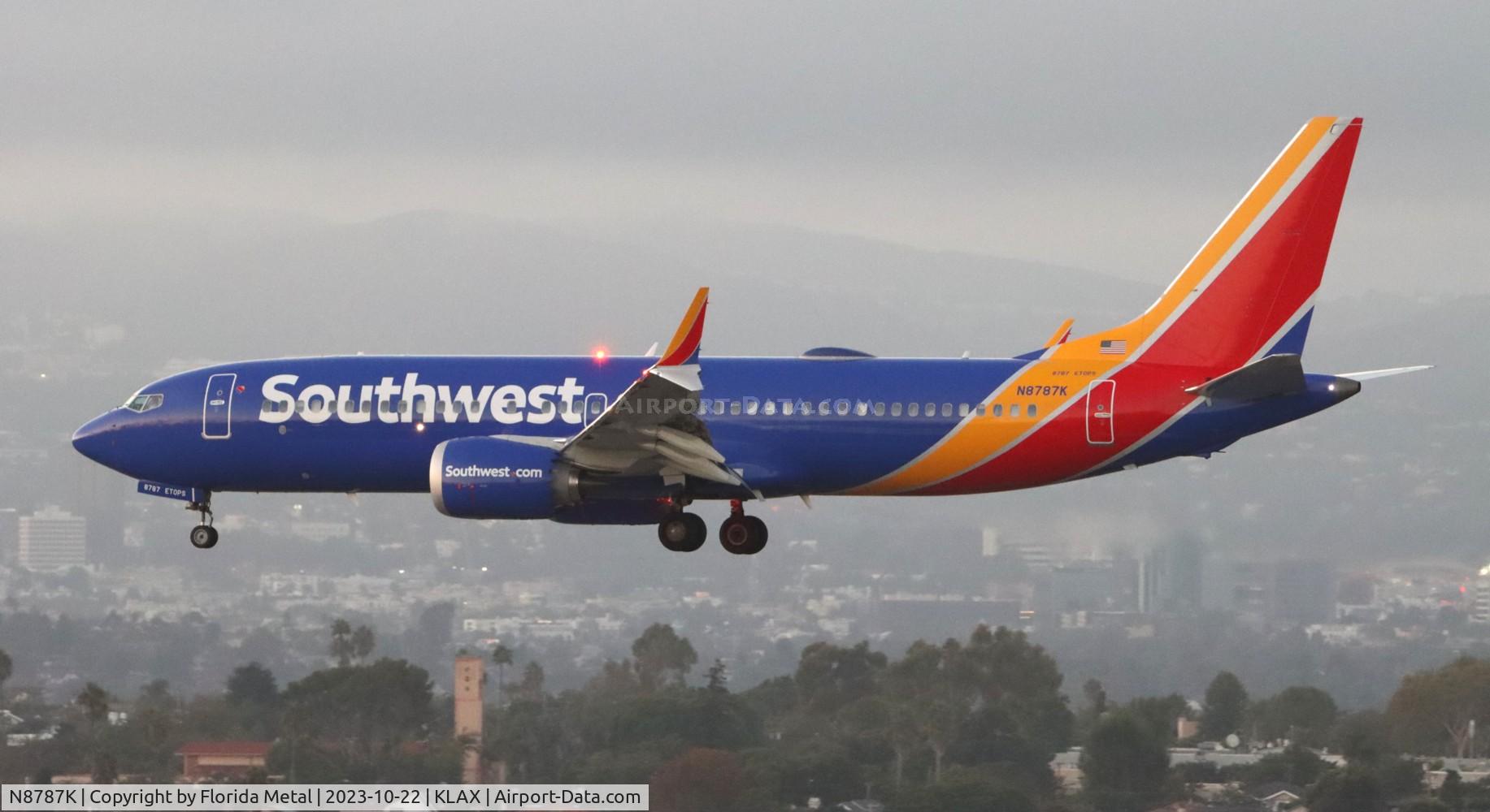 N8787K, 2022 Boeing 737-8 MAX C/N 67778, SWA 737-8 zx SJC-LAX