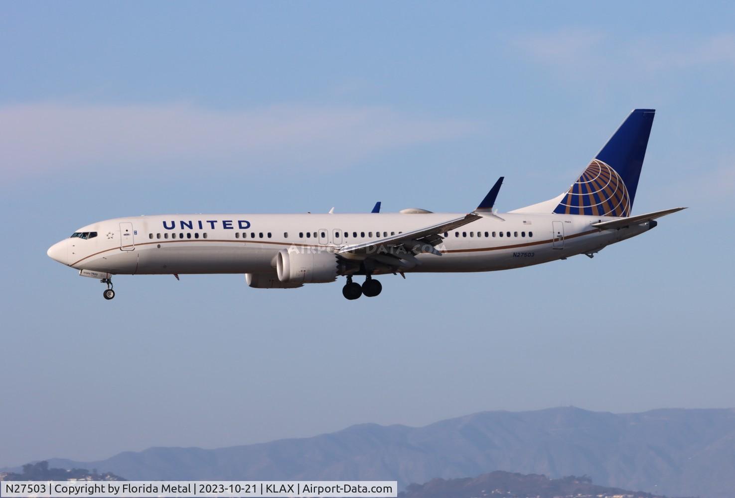 N27503, 2018 Boeing 737-9 MAX C/N 43434, UAL 737-9 MAX oc zx SFO-LAX