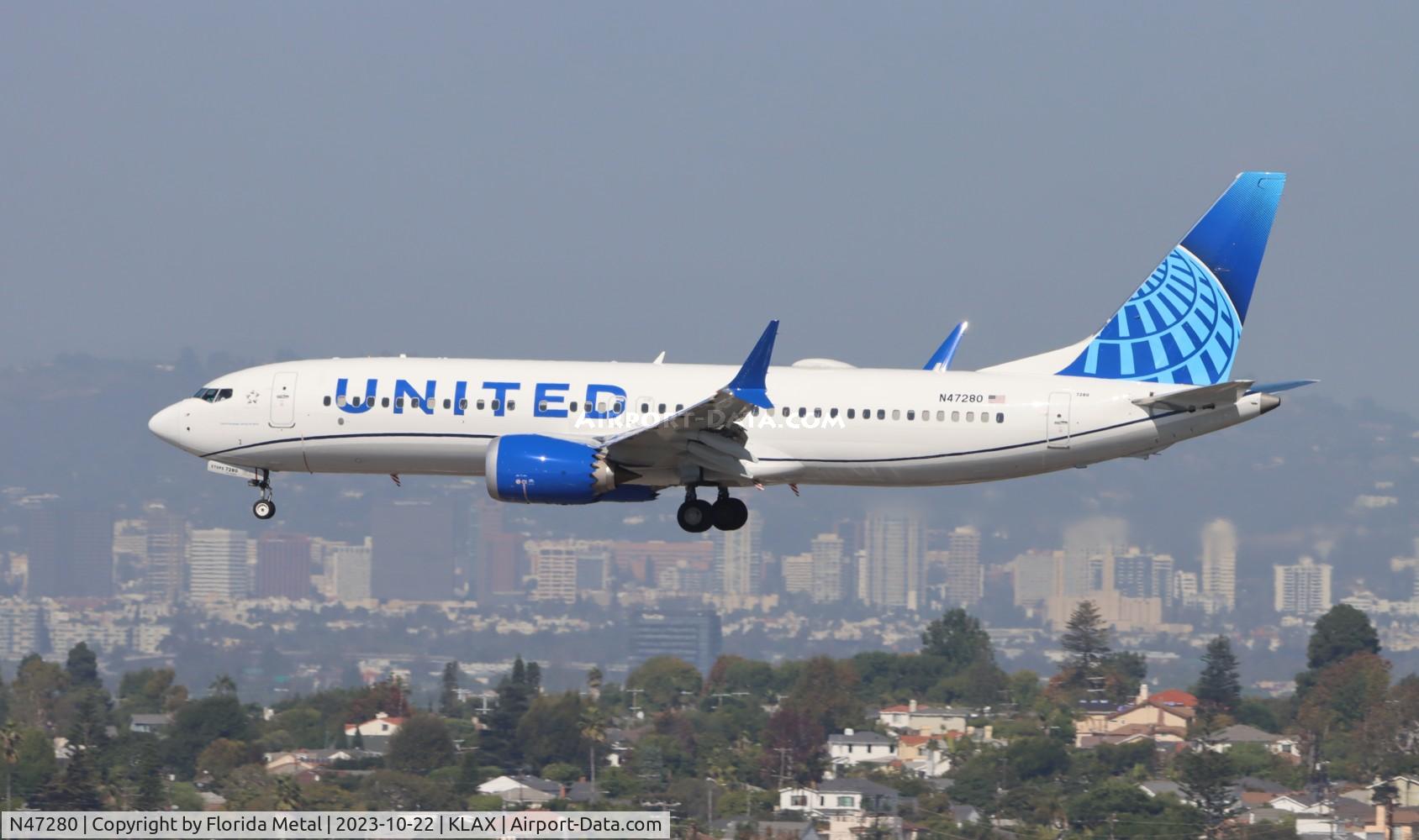 N47280, 2020 Boeing 737-8 MAX C/N 64614, UAL 737-8 zx SFO-LAX