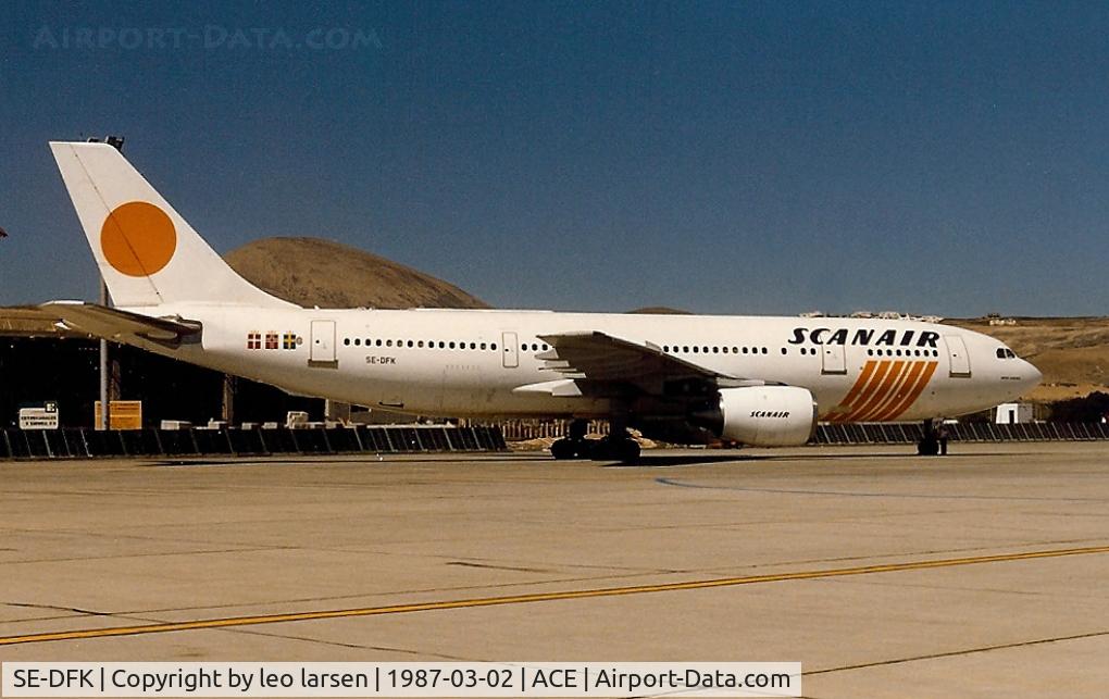 SE-DFK, 1979 Airbus A300B4-120 C/N 94, Lanzarote 2.3.1987