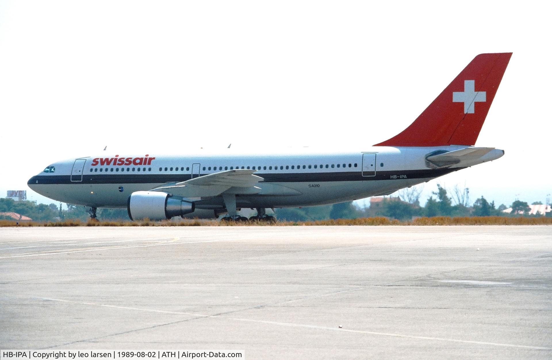 HB-IPA, 1983 Airbus A310-222 C/N 224, Athens 2.8.1989