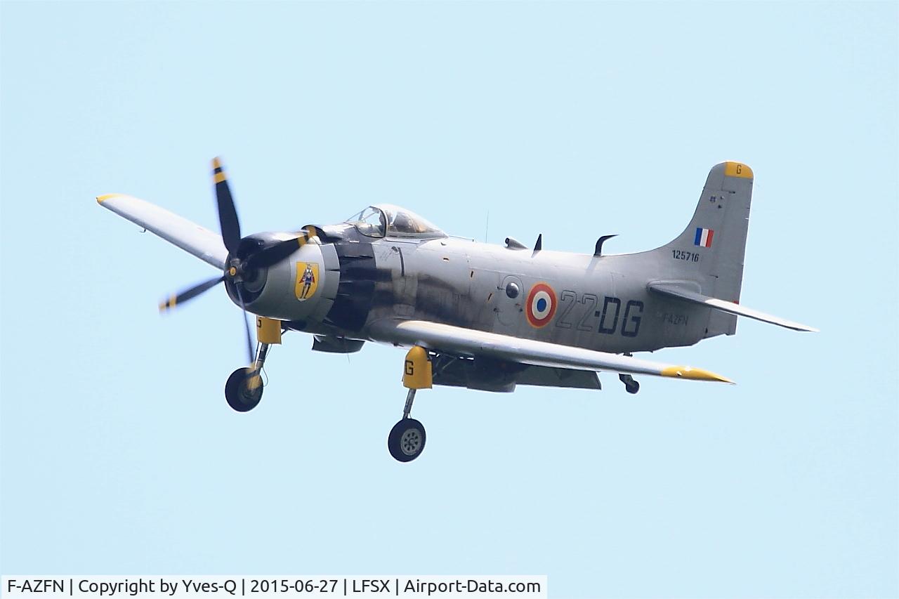 F-AZFN, Douglas AD-4N Skyraider C/N 7609, Douglas AD-4N Skyraider, On final rwy 29, Luxeuil-St Sauveur Air Base 116 (LFSX)