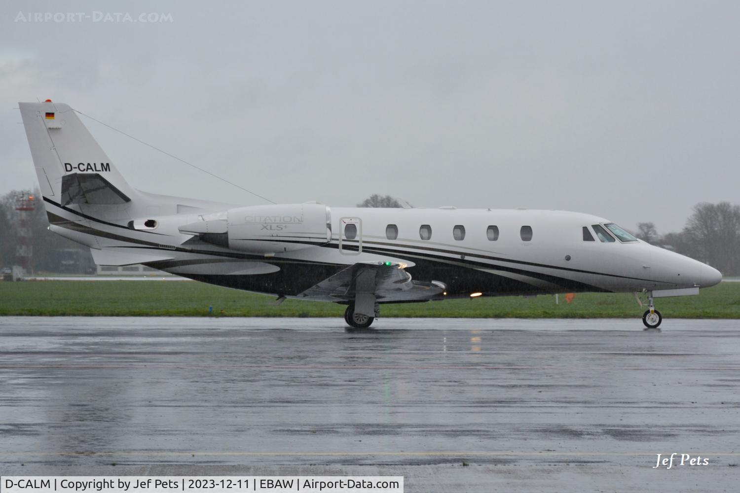 D-CALM, 2012 Cessna 560XL  Citation Excel C/N 560-6129, At Antwerp Airport in the rain.