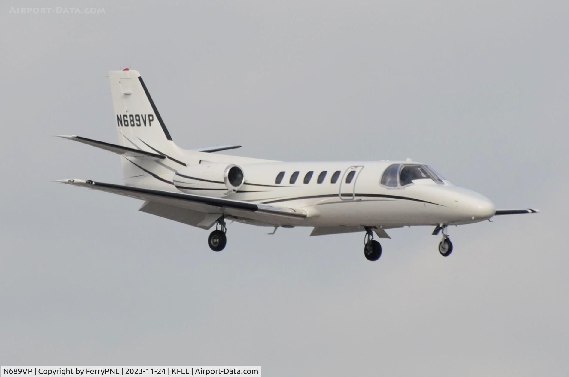 N689VP, 1991 Cessna 550 C/N 550-0689, Ce550 landing in FLL