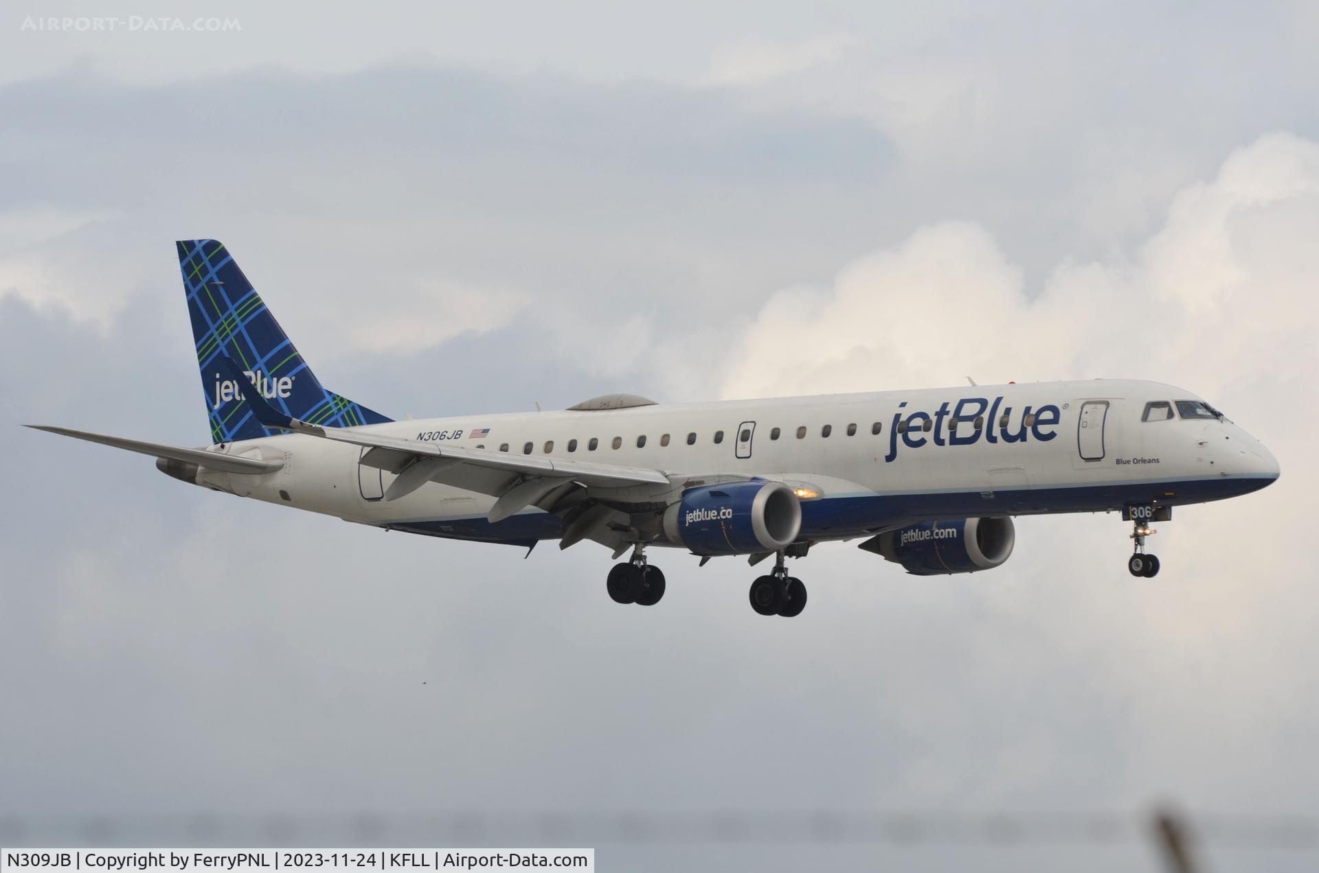 N309JB, Embraer ERJ-190-100 IGW 190AR C/N 19000289, Arrival of JetBlue ERJ190