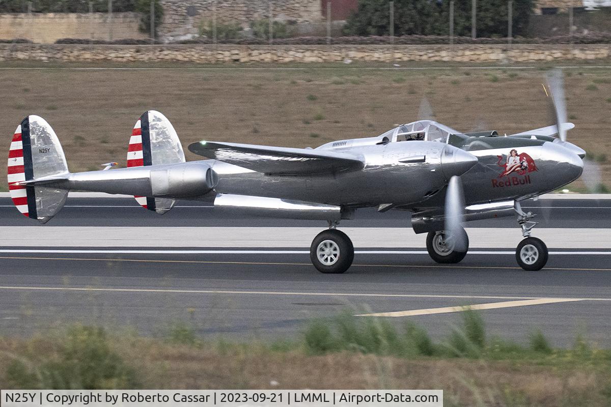N25Y, 1944 Lockheed P-38L-5LO Lightning C/N AF44-53254, Malta International Airshow 2023