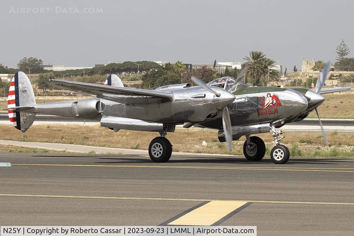 N25Y, 1944 Lockheed P-38L-5LO Lightning C/N AF44-53254, Malta International Airshow 2023