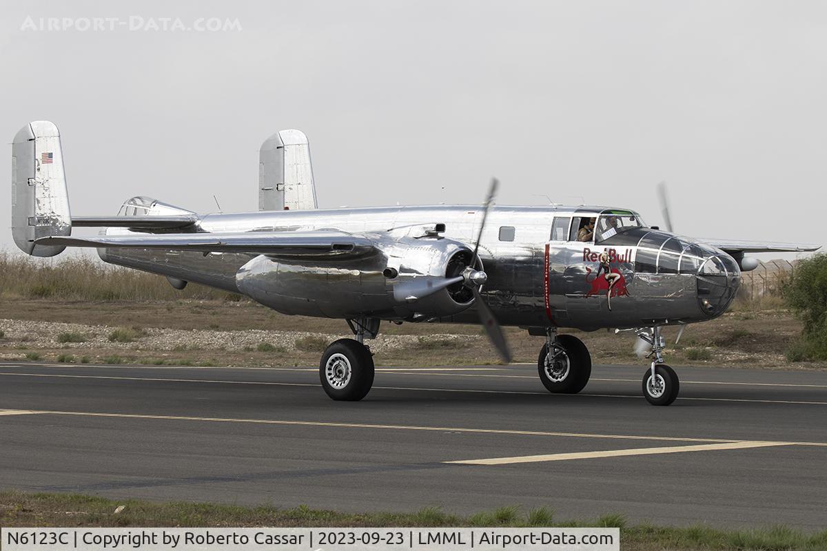 N6123C, 1945 North American B-25J-30-NC Mitchell Mitchell C/N 108-47647, Malta International Airshow 2023