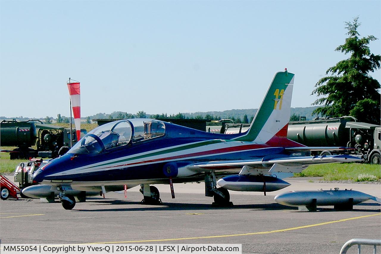 MM55054, Aermacchi MB-339PAN C/N 6848/188/AA085, Aermacchi MB-339PAN, N°11 of Frecce Tricolori Aerobatic Team 2015, Flight line, Luxeuil-Saint Sauveur air base 116 (LFSX)