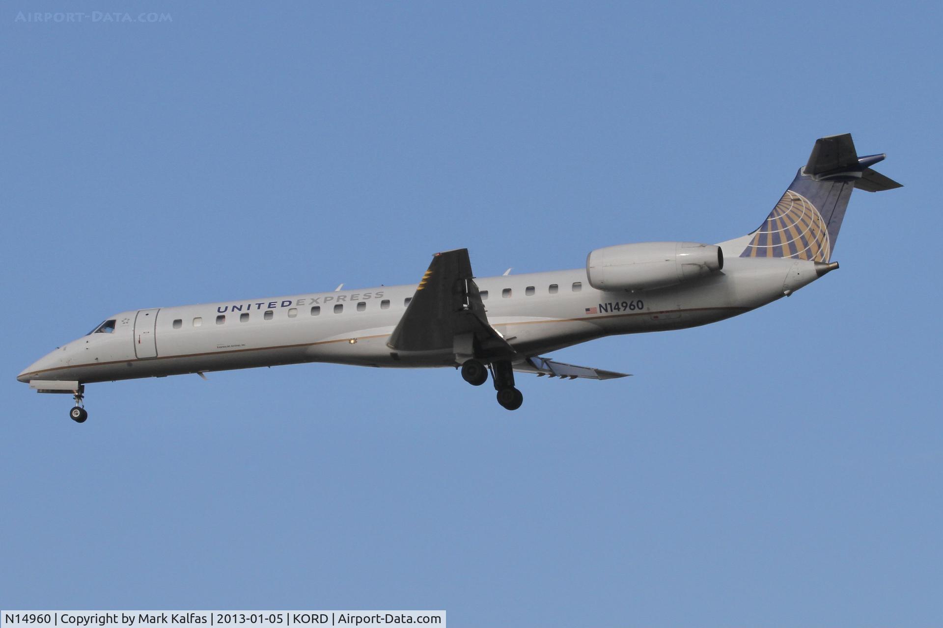 N14960, 1998 Embraer ERJ-145LR (EMB-145LR) C/N 145100, ExpressJet / United Express E145 Embraer ERJ-145LR EMB-145LR N14960, KORD