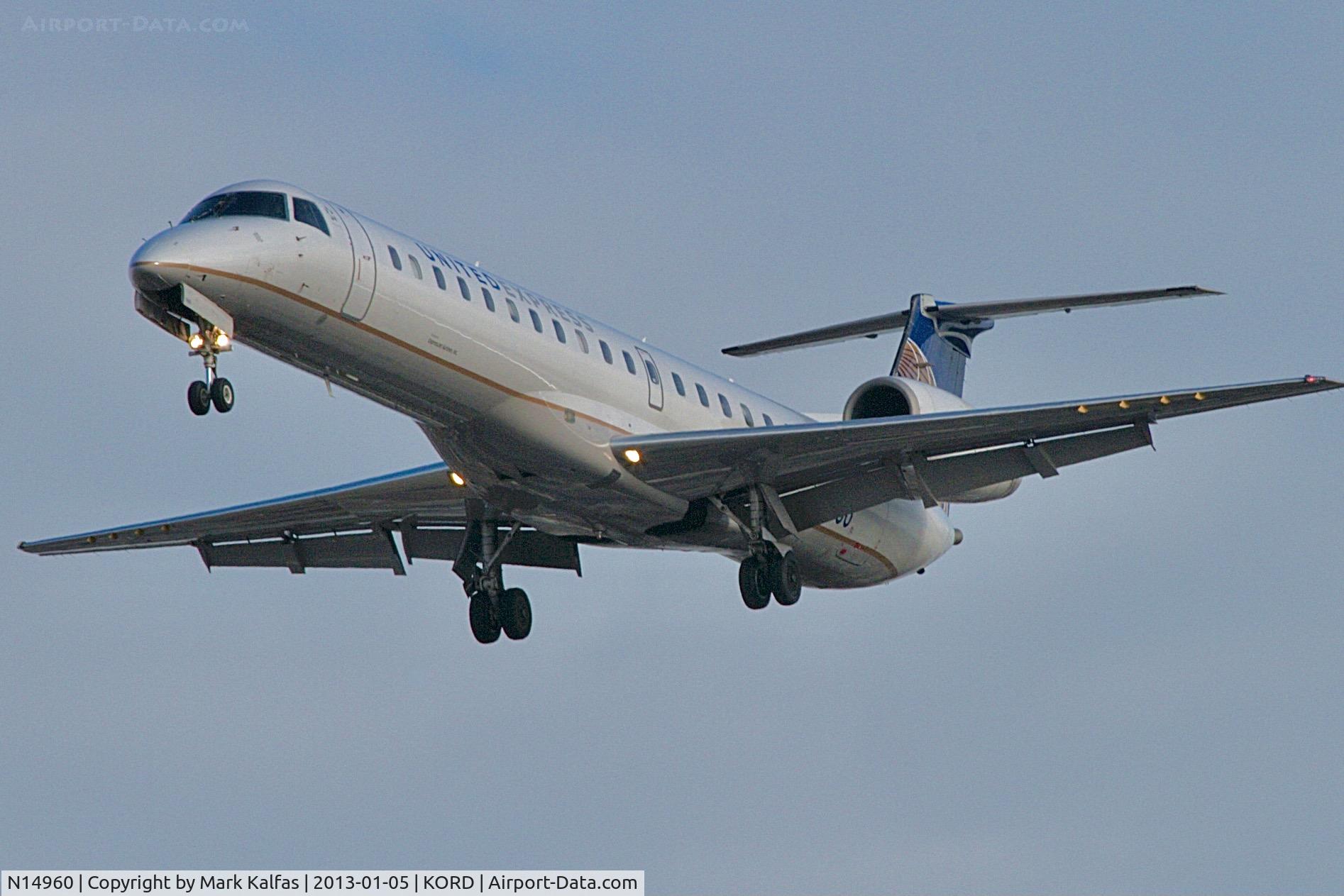N14960, 1998 Embraer ERJ-145LR (EMB-145LR) C/N 145100, ExpressJet / United Express E145 Embraer ERJ-145LR EMB-145LR N14960, KORD