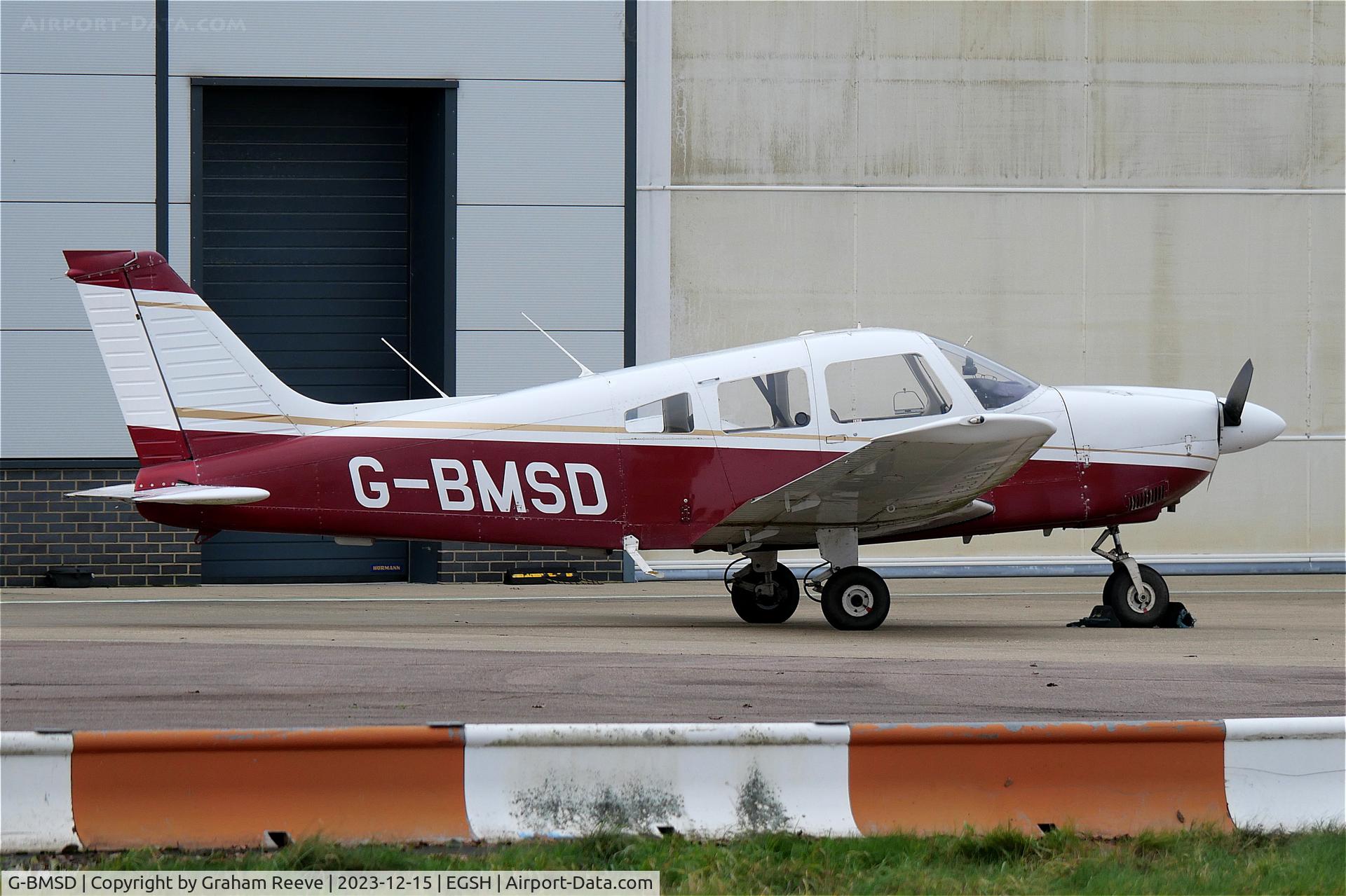 G-BMSD, 1976 Piper PA-28-181 Cherokee Archer II C/N 28-7690070, Parked at Norwich.