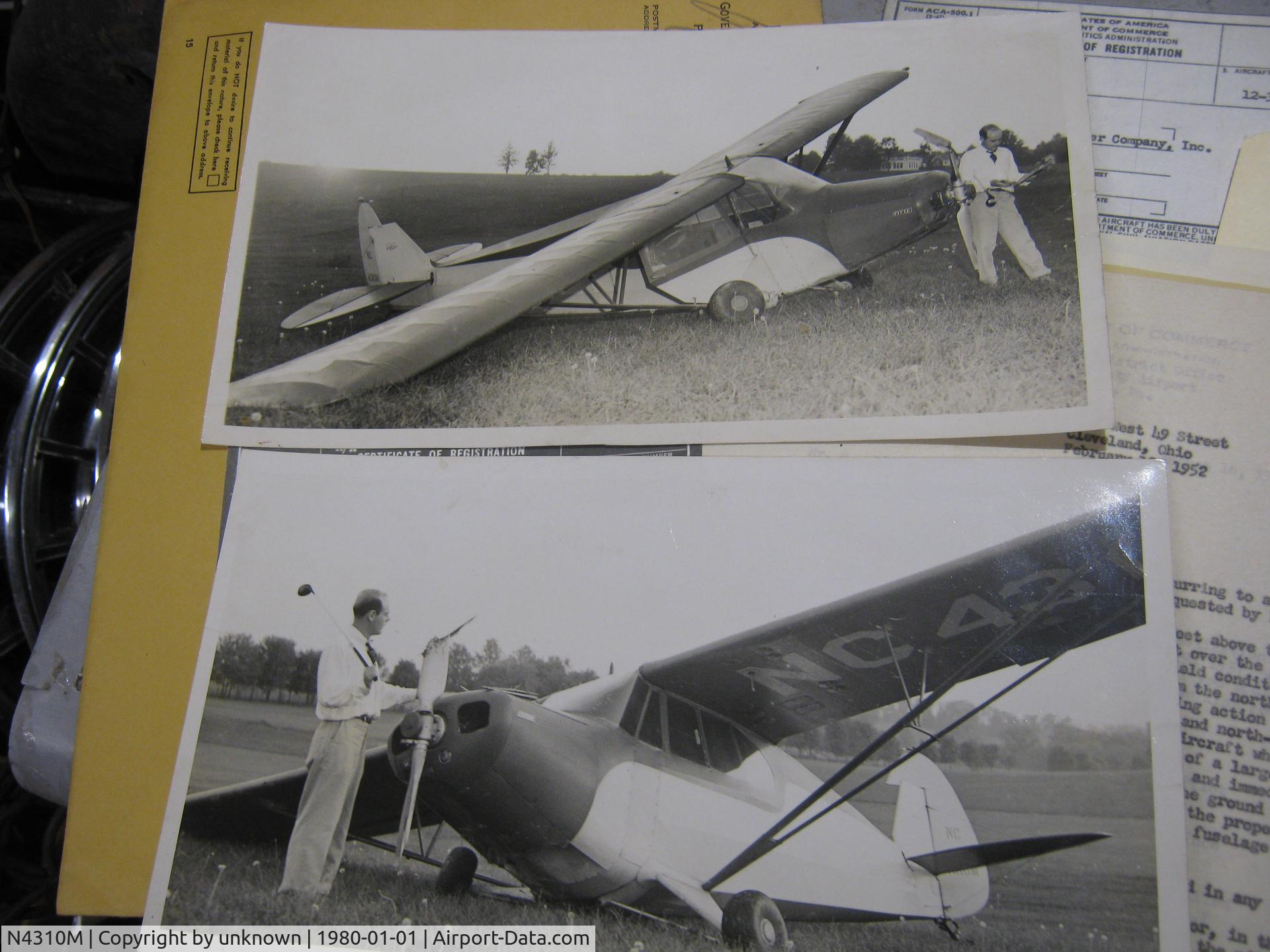 N4310M, 1947 Piper PA-12 Super Cruiser C/N 12-3241, Found log books and paperwork at an auction