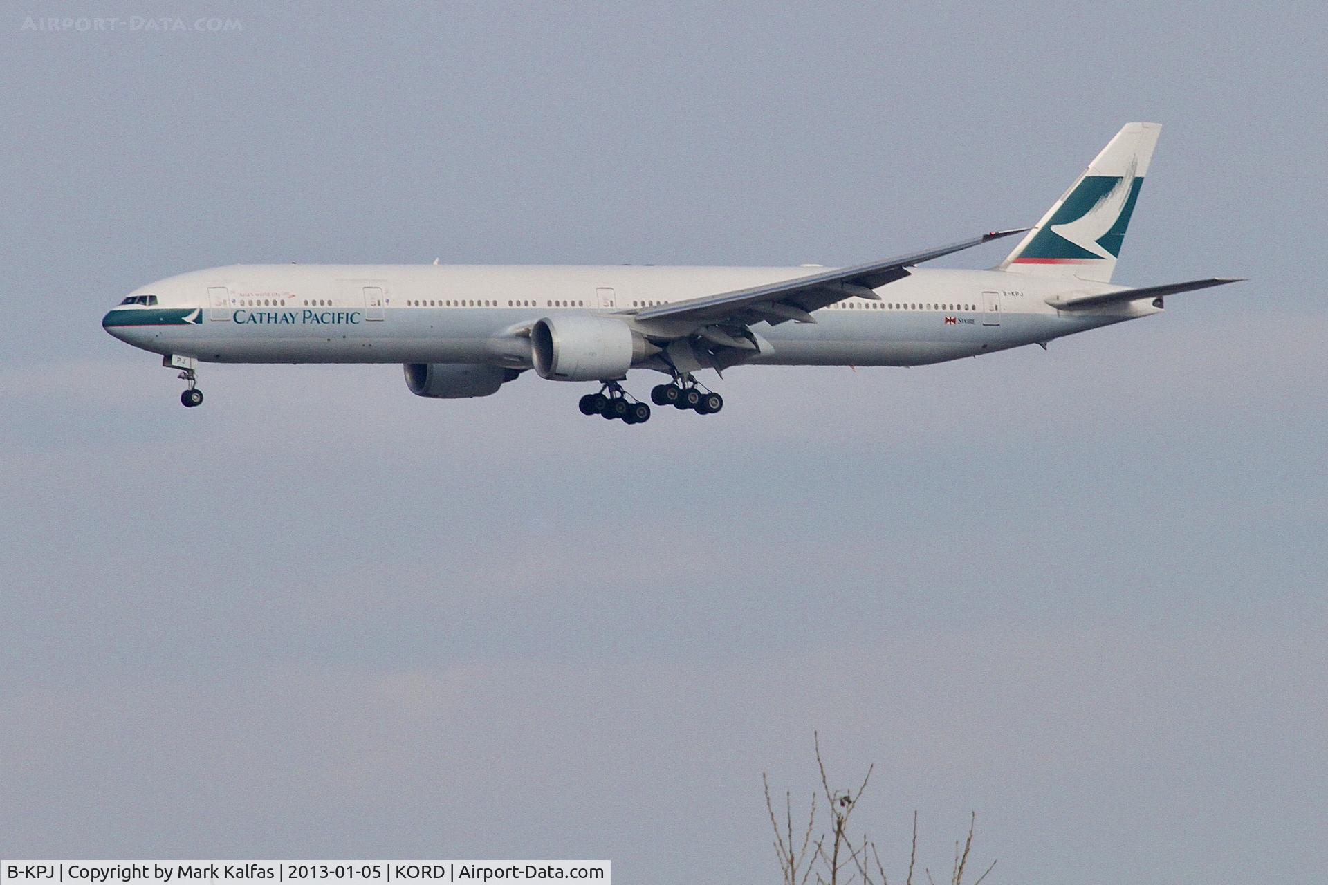 B-KPJ, 2008 Boeing 777-367/ER C/N 36157, Cathay Pacific Boeing 777-367/ER, B773 B-KPJ on approach KORD