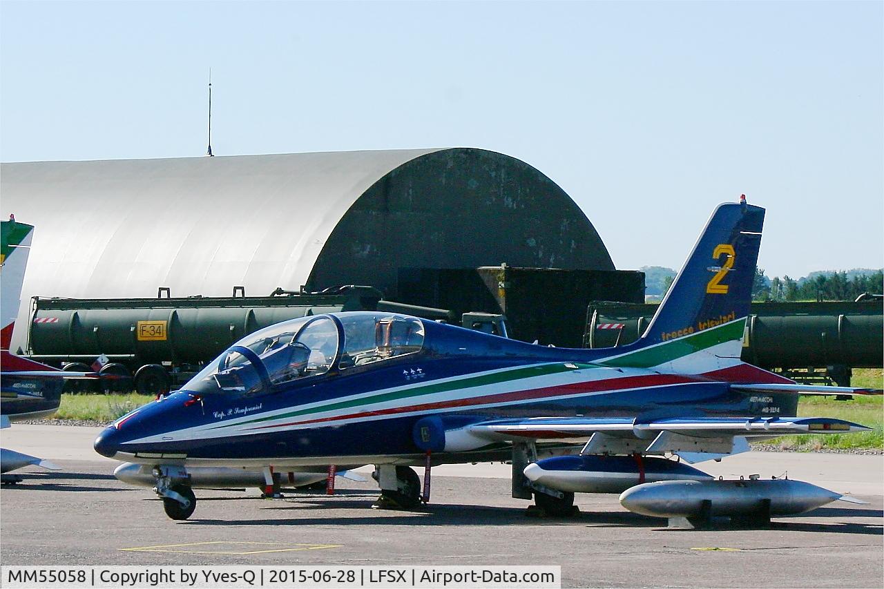 MM55058, Aermacchi MB-339A C/N 6852/190/AA087, Aermacchi MB-339PAN, N°2 of Frecce Tricolori Aerobatic Team 2015, Luxeuil-Saint Sauveur Air Base (LFSX)