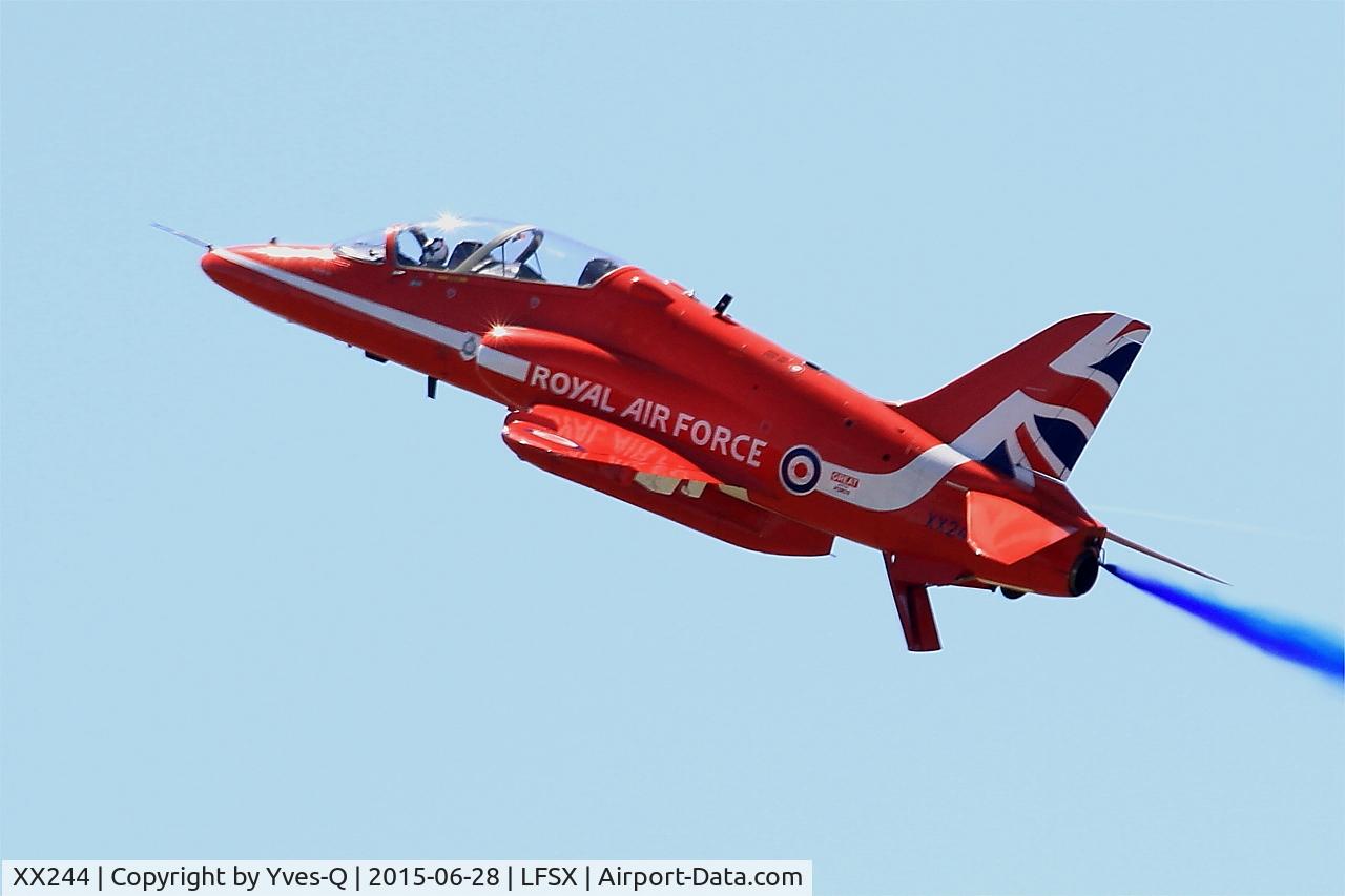 XX244, 1978 Hawker Siddeley Hawk T.1 C/N 080/312080, Red Arrows Hawker Siddeley Hawk T.1A, Luxeuil-Saint Sauveur Air Base 116 (LFSX)