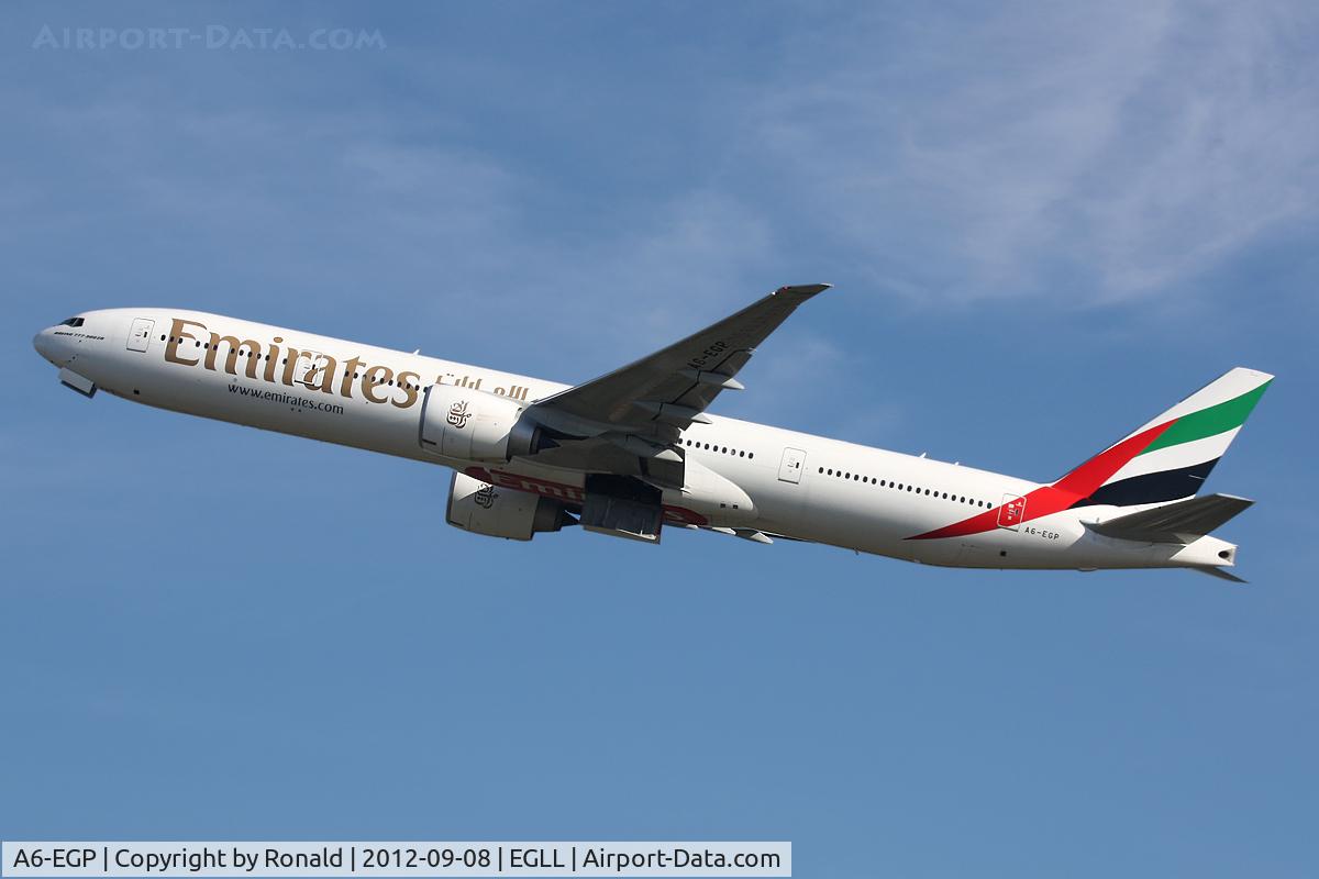 A6-EGP, 2012 Boeing 777-31H/ER C/N 35599, at lhr