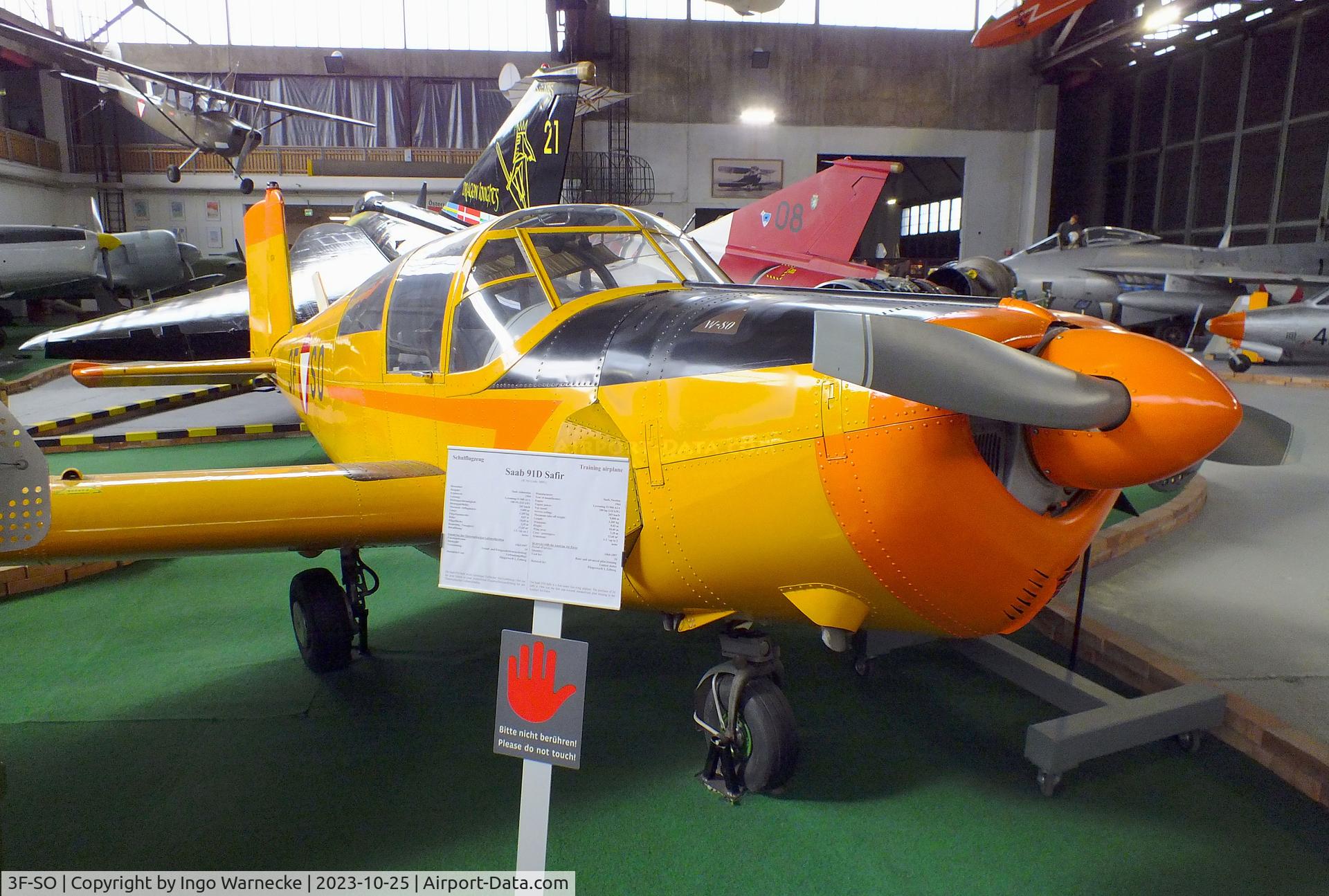 3F-SO, Saab 91D Safir C/N 91-450, SAAB 91D Safir at the Militärluftfahrt-Museum (Museum of Austrian Military Aviation), Zeltweg