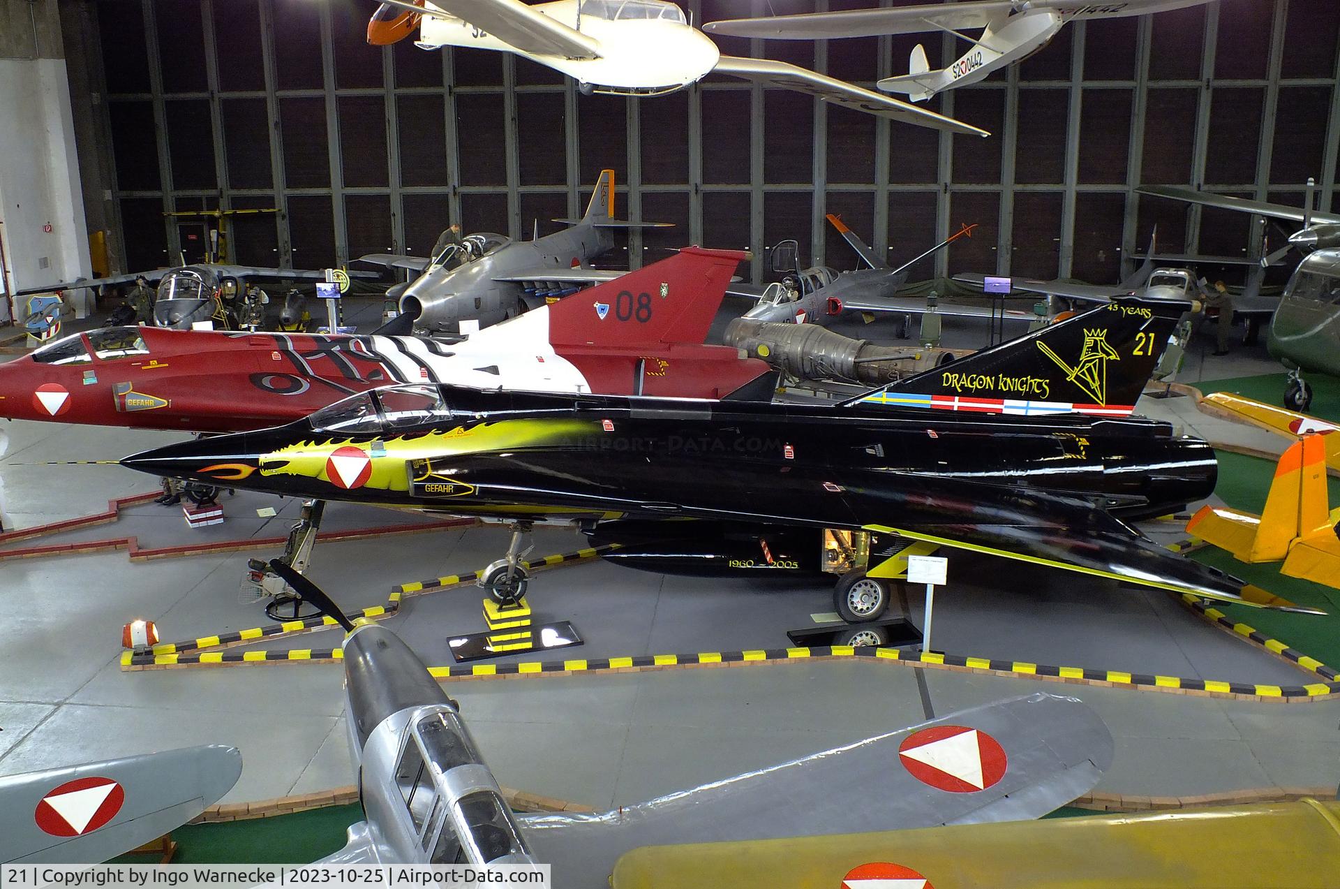 21, Saab J-35Oe MkII Draken C/N 35-1421, SAAB J35Oe Mk II Draken at the Militärluftfahrt-Museum (Museum of Austrian Military Aviation), Zeltweg