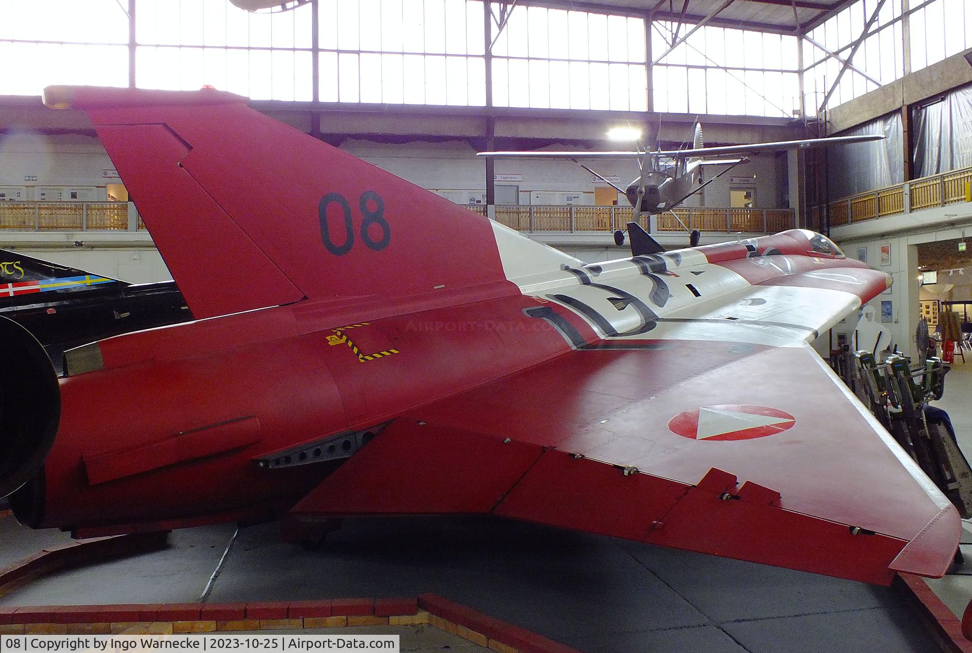 08, Saab J-35Oe MkII Draken C/N 35-1408, SAAB J35Oe Mk II Draken at the Militärluftfahrt-Museum (Museum of Austrian Military Aviation), Zeltweg