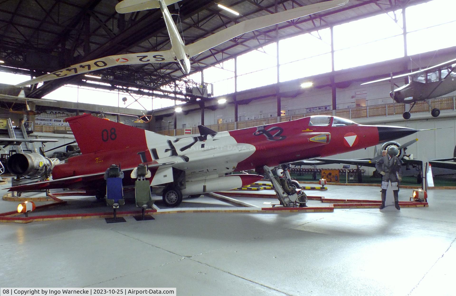 08, Saab J-35Oe MkII Draken C/N 35-1408, SAAB J35Oe Mk II Draken at the Militärluftfahrt-Museum (Museum of Austrian Military Aviation), Zeltweg