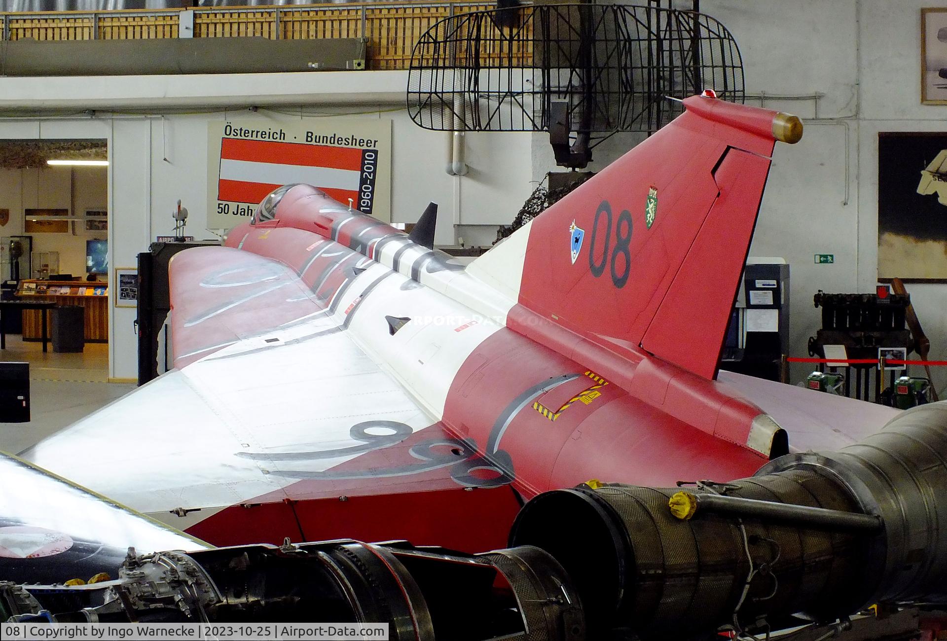 08, Saab J-35Oe MkII Draken C/N 35-1408, SAAB J35Oe Mk II Draken at the Militärluftfahrt-Museum (Museum of Austrian Military Aviation), Zeltweg