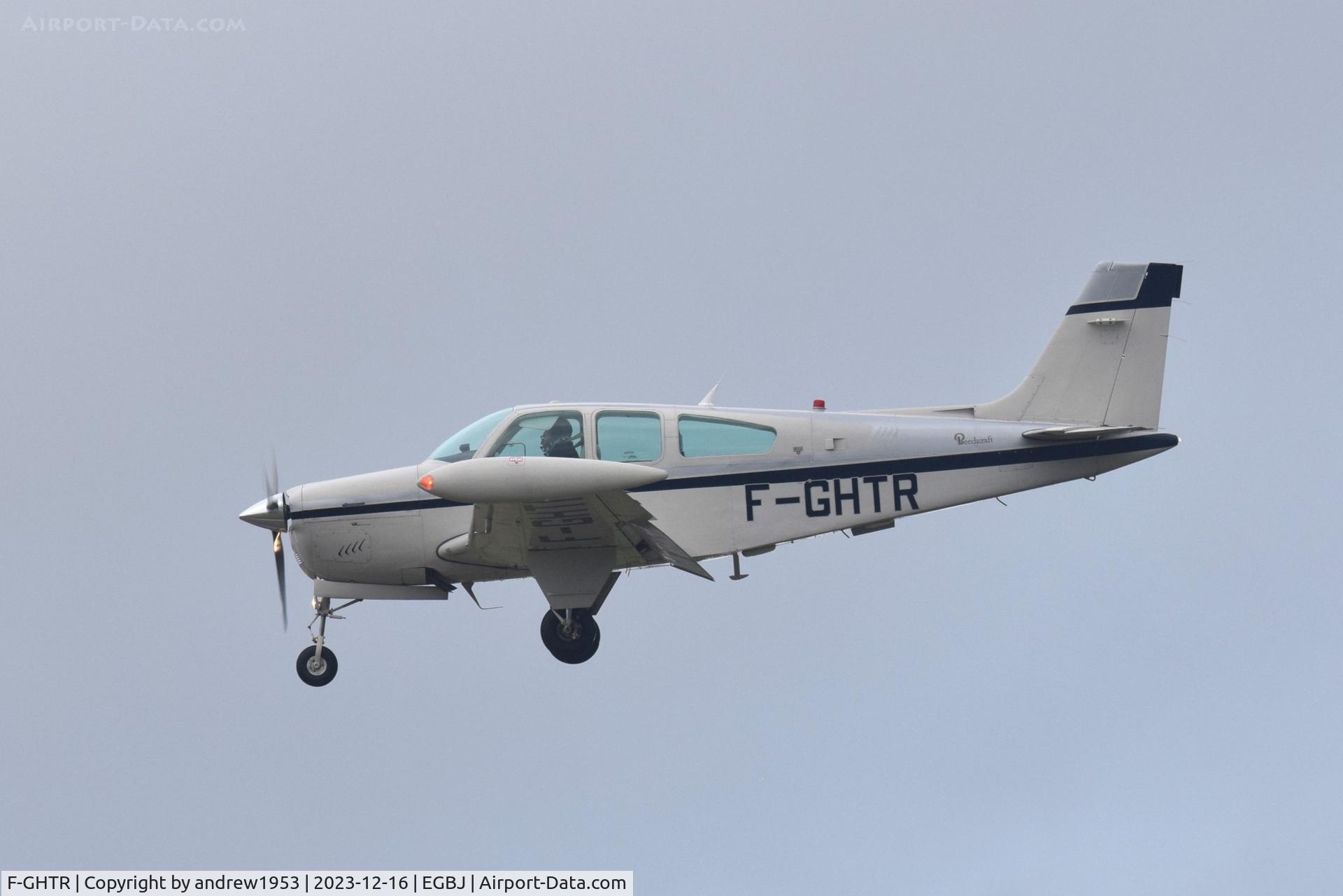 F-GHTR, 1985 Beech F33A Bonanza C/N CE-1054, F-GHTR at Gloucestershire Airport.