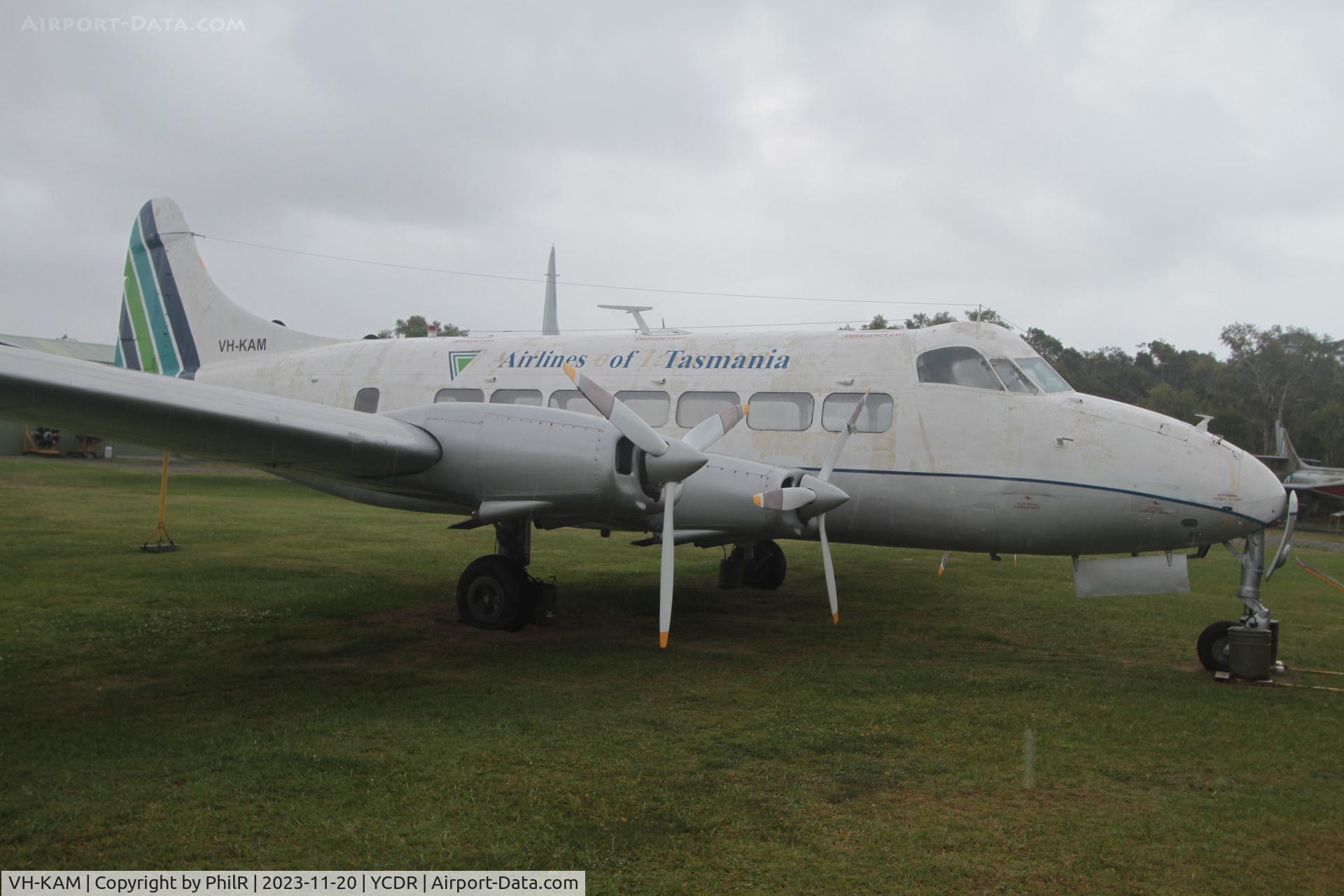 VH-KAM, 1957 De Havilland DH-114 Heron 2D C/N 14123, VH-KAM 1957 DH114 Heron 2DA1 Airlines of Tasmania QAM Caloundra