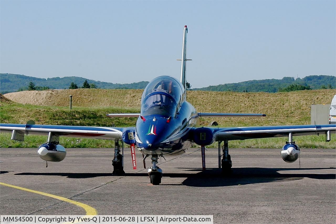 MM54500, Aermacchi MB-339PAN C/N 6707/102/AA048, Aermacchi MB-339PAN, N°10 of Frecce Tricolori Aerobatic Team 2015, Flight line, Luxeuil-Saint Sauveur Air Base 116 (LFSX)