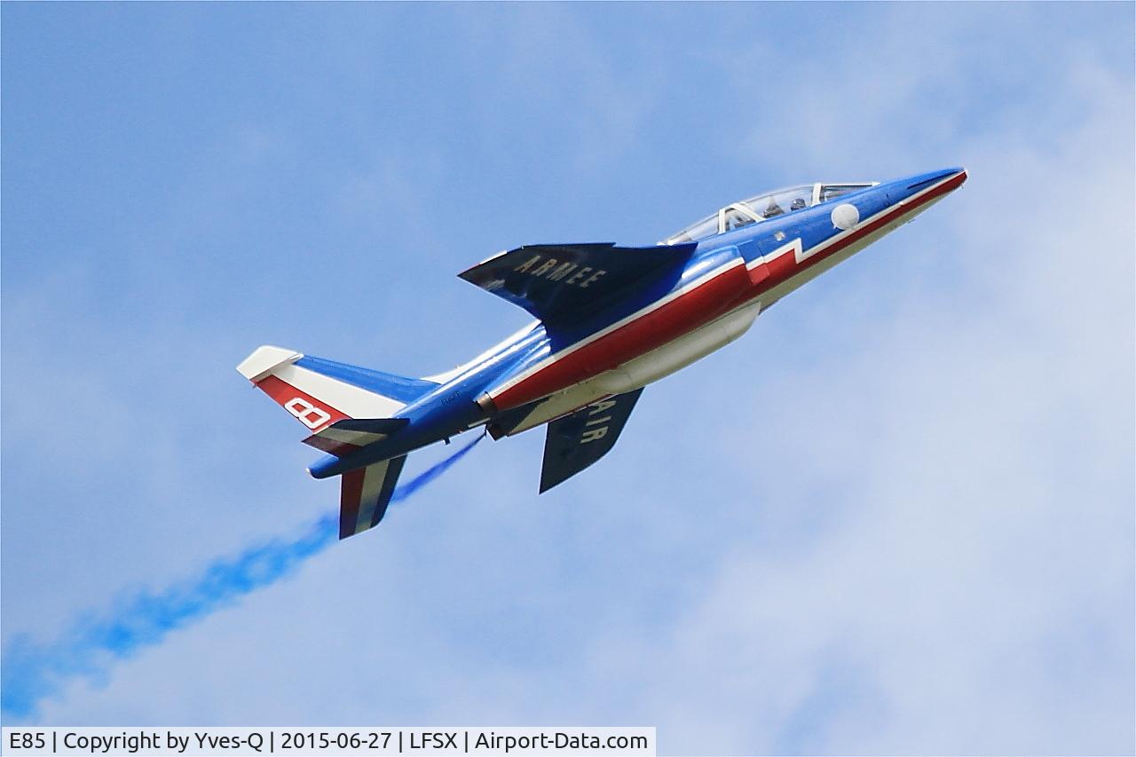 E85, Dassault-Dornier Alpha Jet E C/N E85, Dassault-Dornier Alpha Jet E (F-UGFF), Athos 08 of Patrouille de France 2015, On display, Luxeuil-St Sauveur Air Base 116 (LFSX)