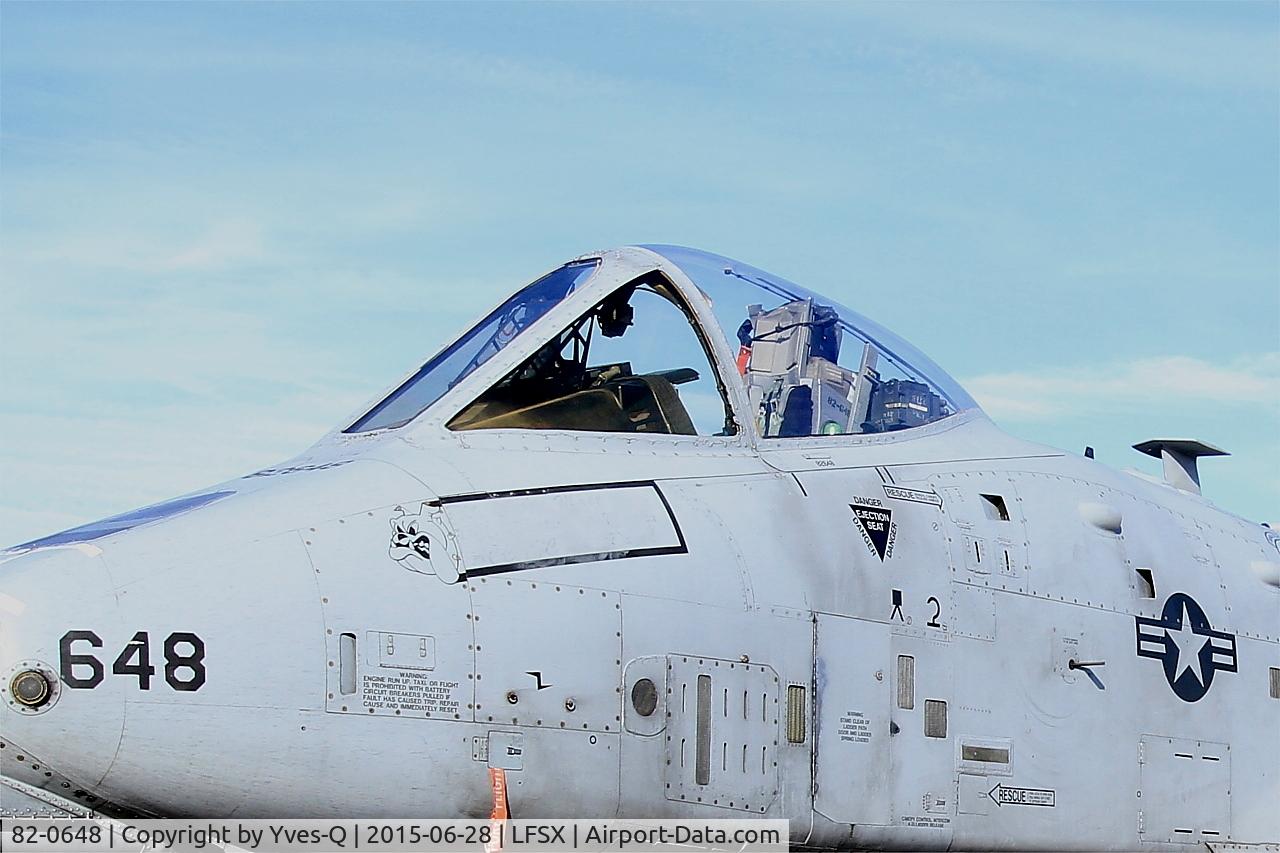 82-0648, 1982 Fairchild Republic A-10C Thunderbolt II C/N A10-0696, Fairchild Republic A-10A Thunderbolt II, cockpit close up view, Luxeuil-Saint Sauveur Air Base 116 (LFSX)