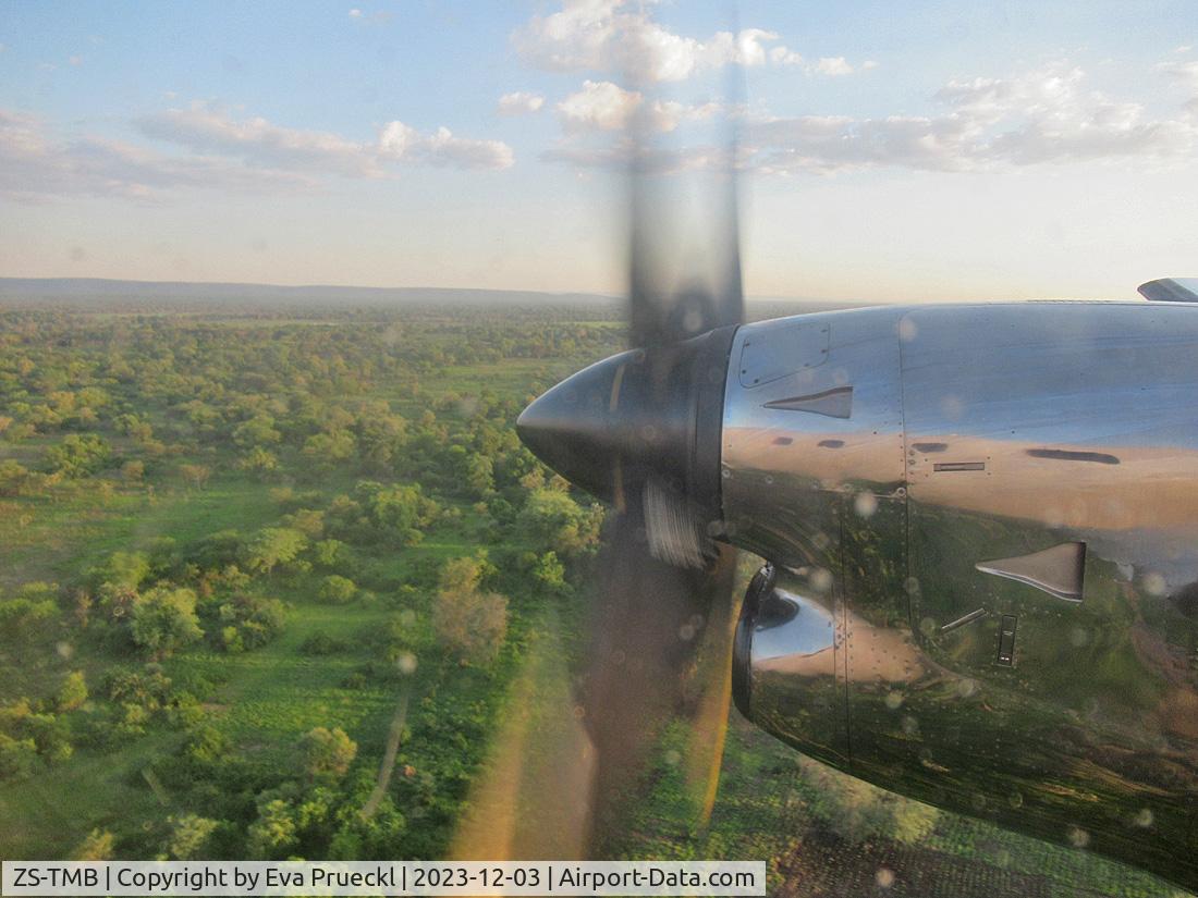 ZS-TMB, 1998 Embraer Brasilia EMB-120ER C/N 120-347, Flying over South Luangwa, Zambia