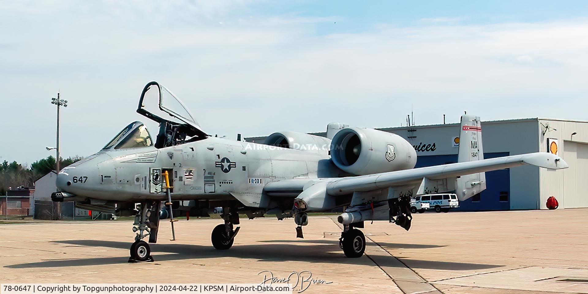 78-0647, 1978 Fairchild Republic A-10C Thunderbolt II C/N A10-0267, 4 ship of Hogs stop into Pease