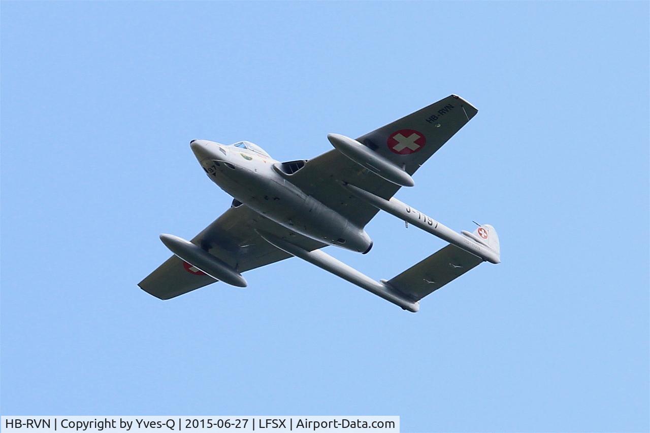 HB-RVN, 1952 De Havilland (FFA) Vampire FB.6 (DH-100) C/N 706, De Havilland (FFA) Vampire FB.6 (DH-100), On display, Luxeuil-Saint Sauveur Air Base 116 (LFSX)
