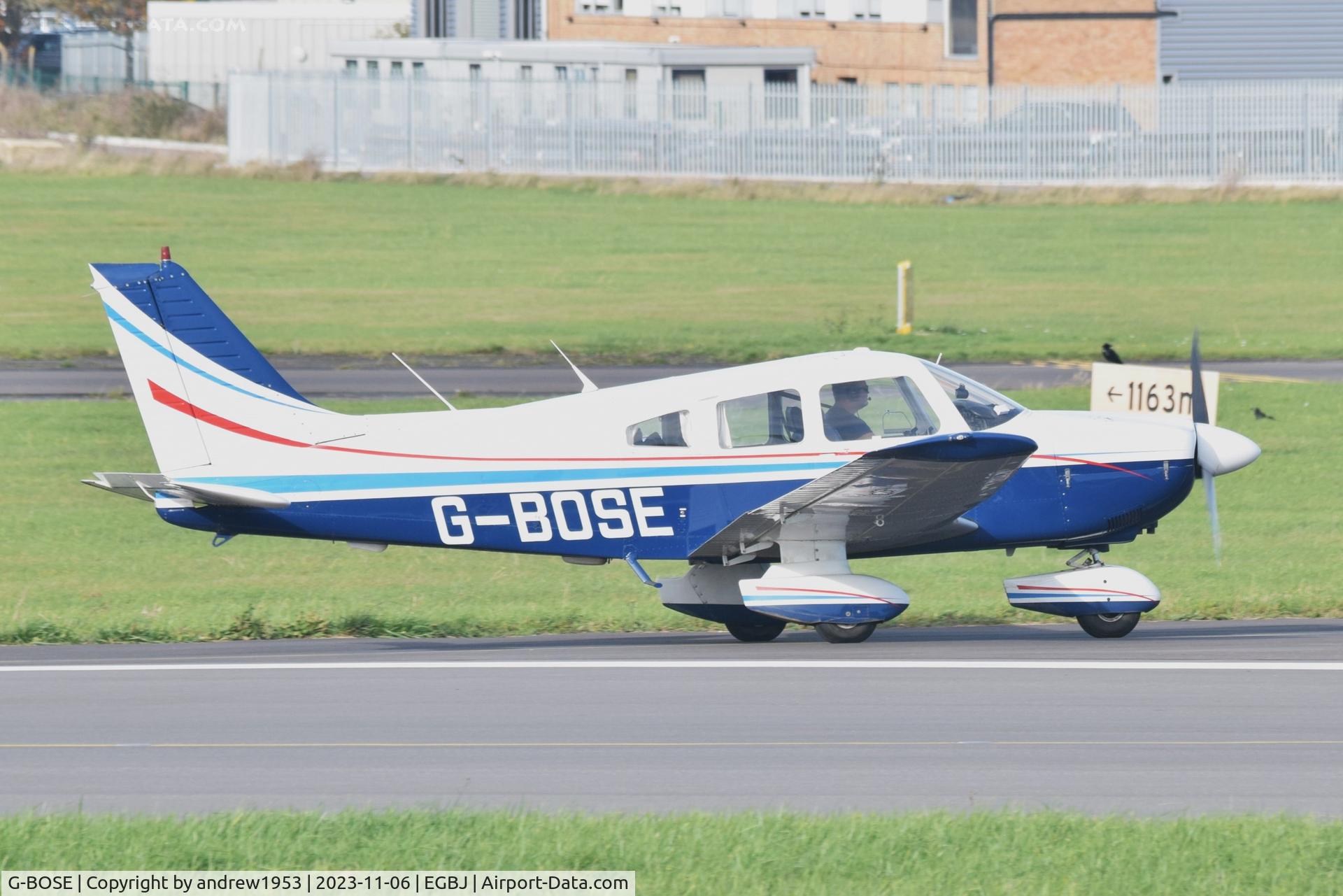 G-BOSE, 1985 Piper PA-28-181 Cherokee Archer II C/N 28-8590007, G-BOSE at Gloucestershire Airport.