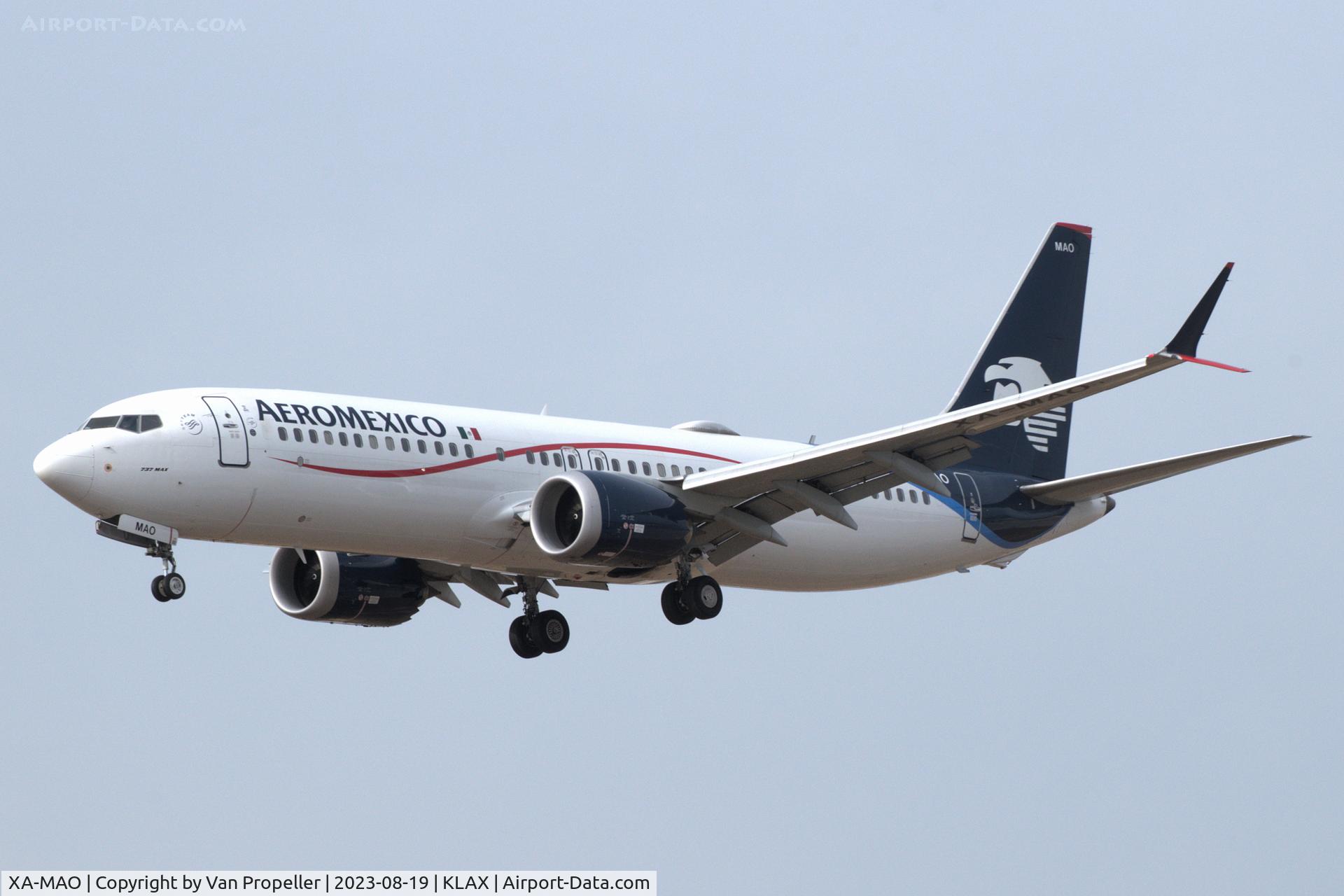 XA-MAO, 2018 Boeing 737-8 MAX C/N 43707, AeroMexico Boeing 737-8 MAX on approach to LAX